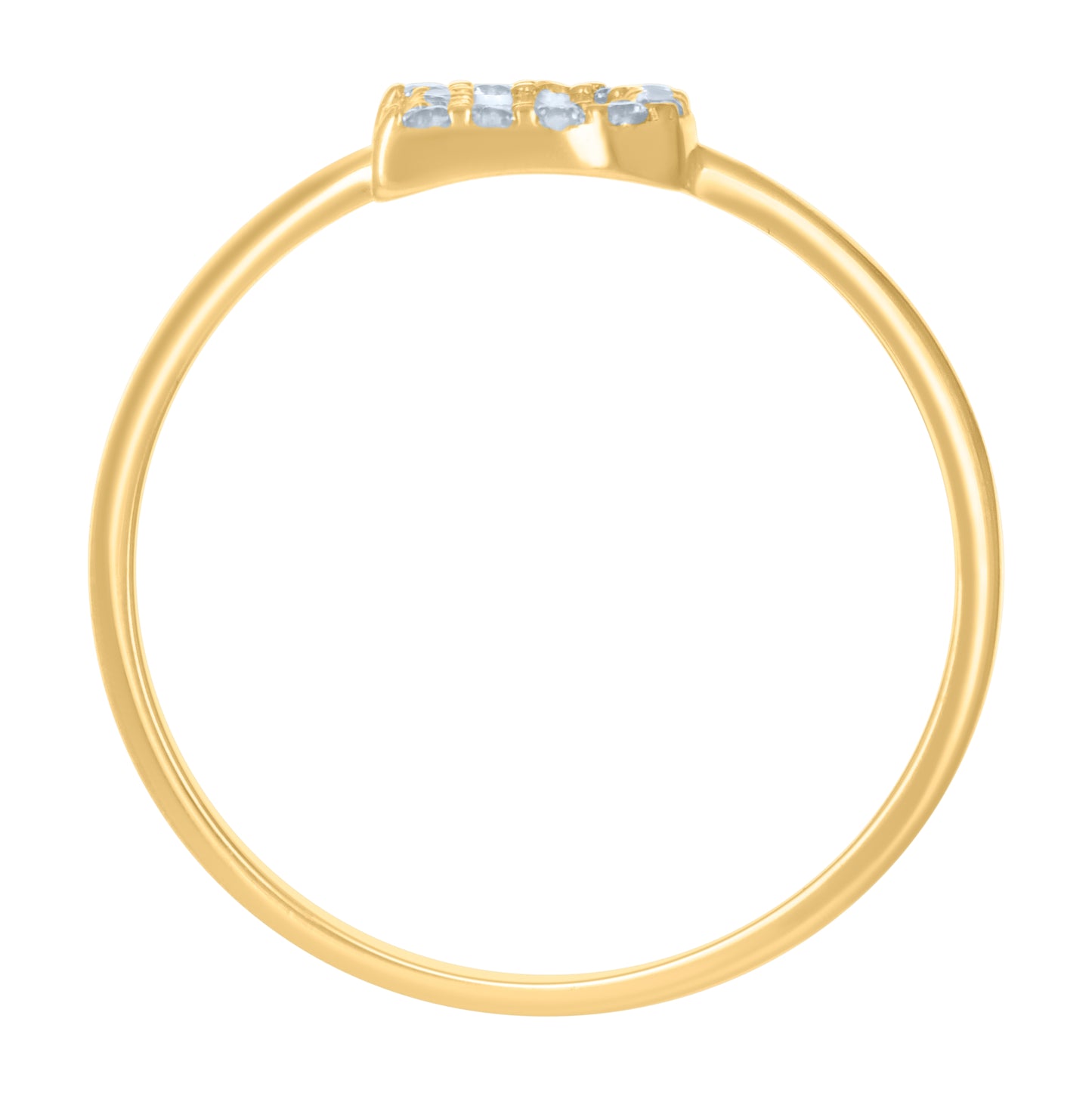 10K Yellow Gold Womens Cubic Zirconia Initial Alphabet Bridal Anniversary Engagement Wedding Ring