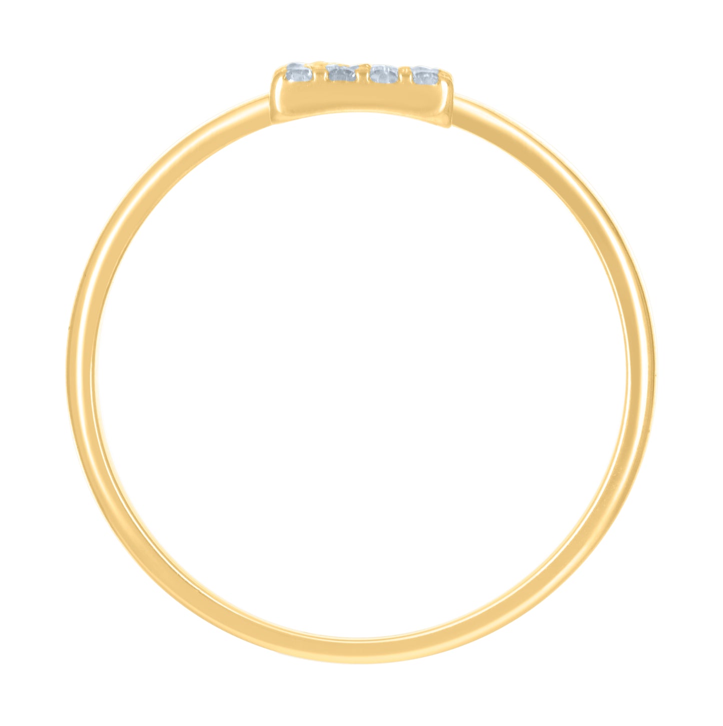 10K Yellow Gold Womens Cubic Zirconia Initial Alphabet Bridal Anniversary Engagement Wedding Ring
