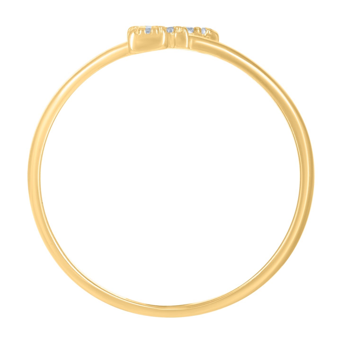 10K Yellow Gold Womens Cubic Zirconia Initial Alphabet Bridal Anniversary Engagement Wedding Ring