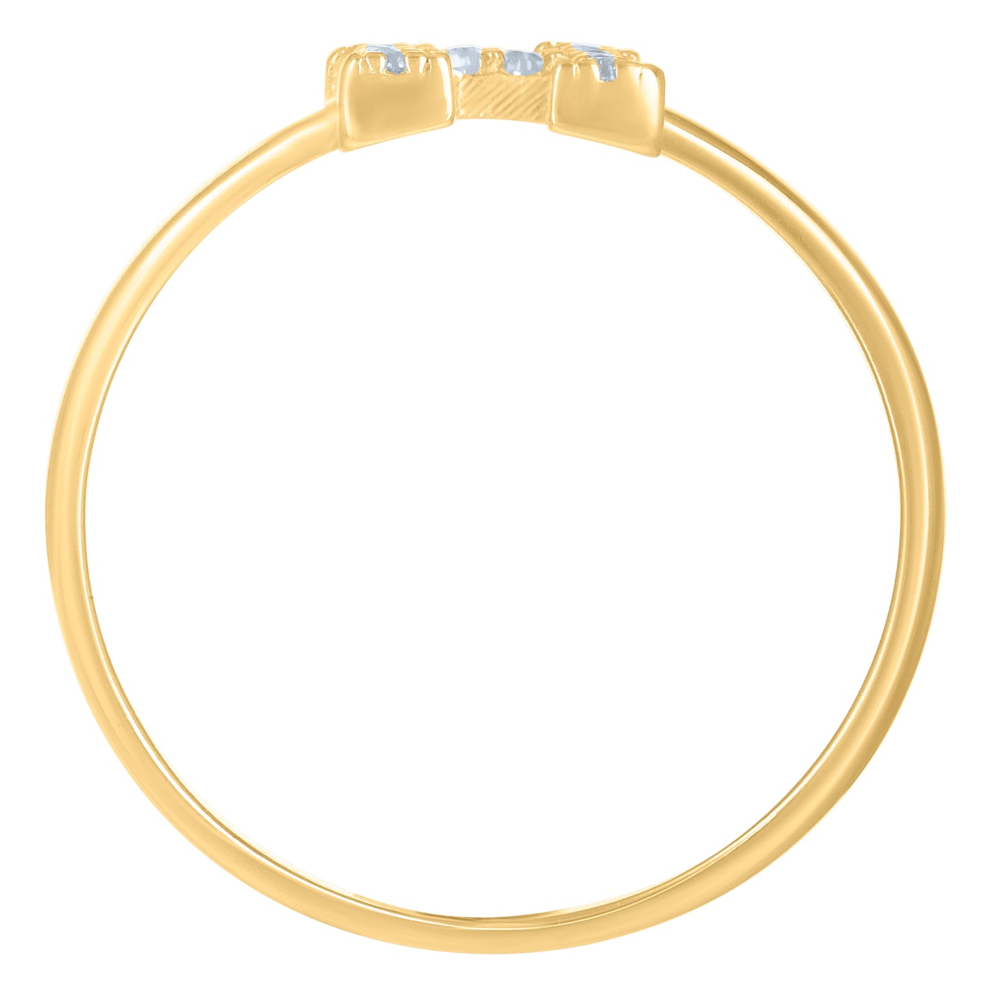 10K Yellow Gold Womens Cubic Zirconia Initial Alphabet Bridal Anniversary Engagement Wedding Ring