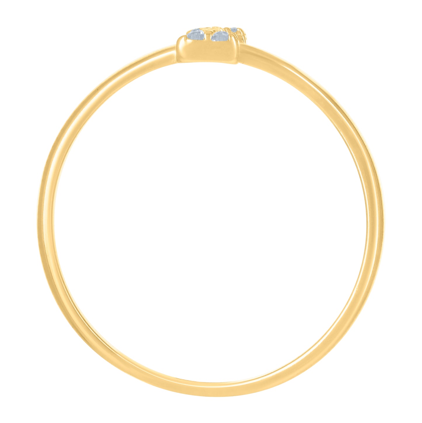 10K Yellow Gold Womens Cubic Zirconia Initial Alphabet Bridal Anniversary Engagement Wedding Ring