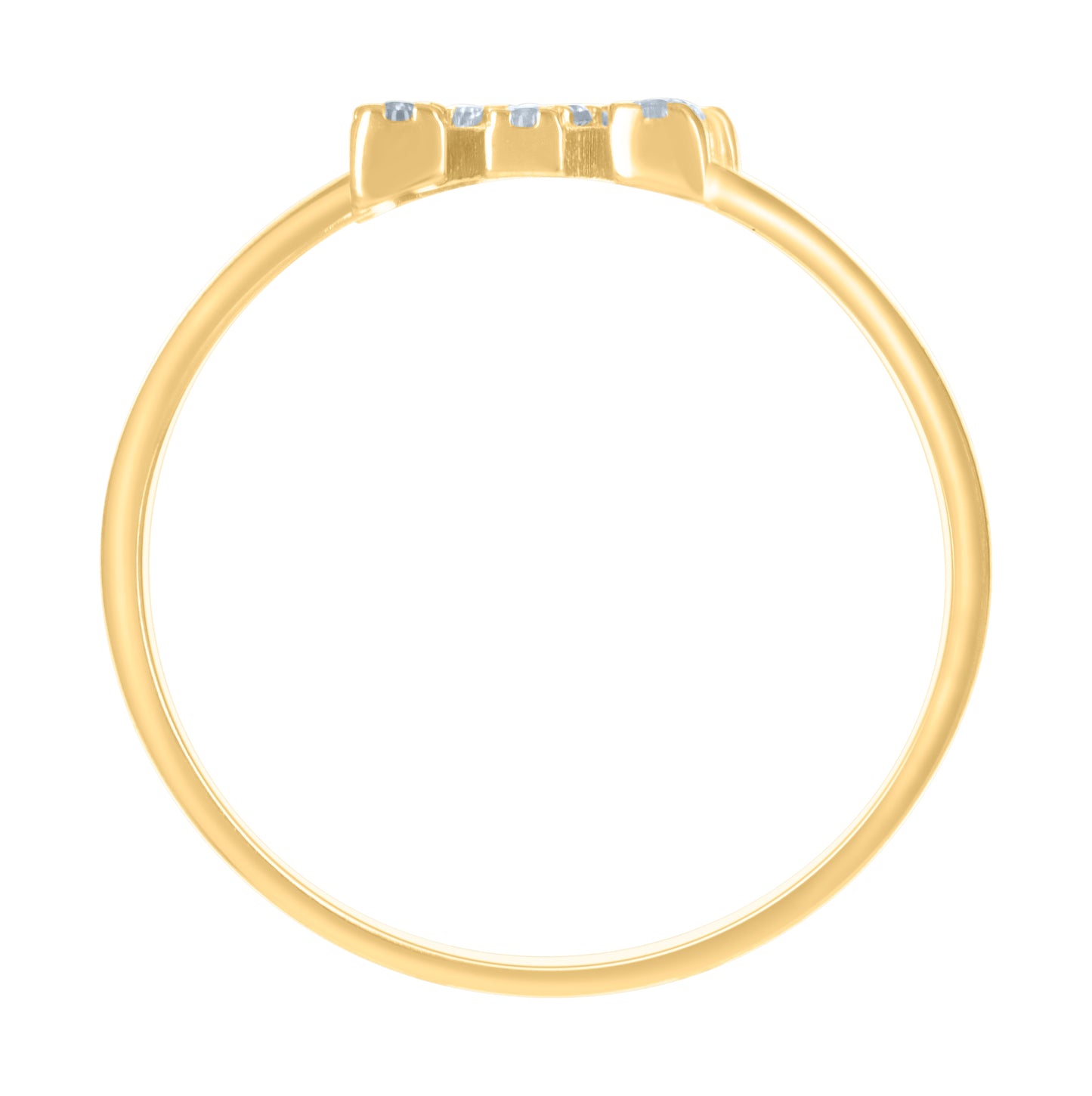 10K Yellow Gold Womens Cubic Zirconia Initial Alphabet Bridal Anniversary Engagement Wedding Ring