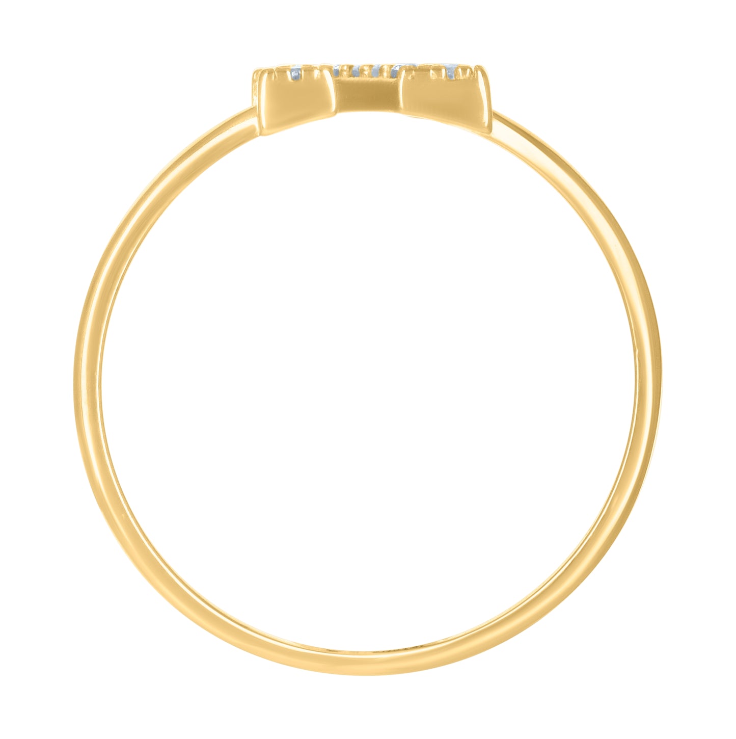 10K Yellow Gold Womens Cubic Zirconia Initial Alphabet Bridal Anniversary Engagement Wedding Ring