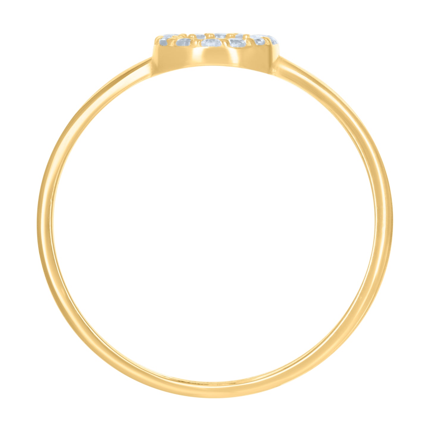 10K Yellow Gold Womens Cubic Zirconia Initial Alphabet Bridal Anniversary Engagement Wedding Ring