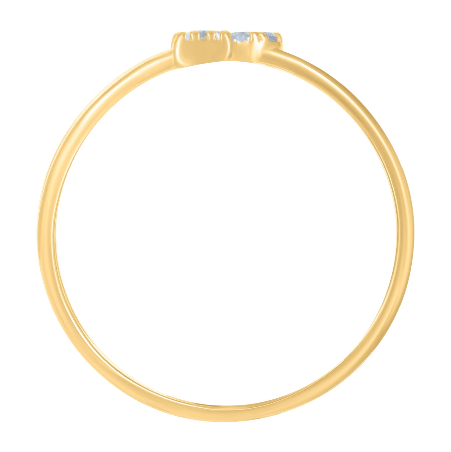 10K Yellow Gold Womens Cubic Zirconia Initial Alphabet Bridal Anniversary Engagement Wedding Ring