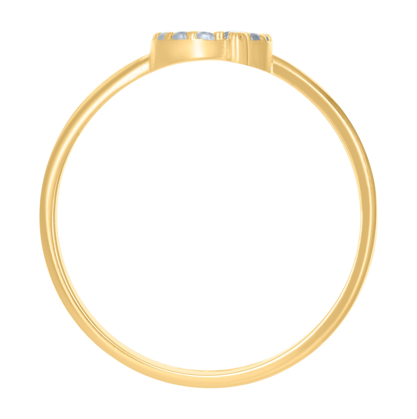 10K Yellow Gold Womens Cubic Zirconia Initial Alphabet Bridal Anniversary Engagement Wedding Ring