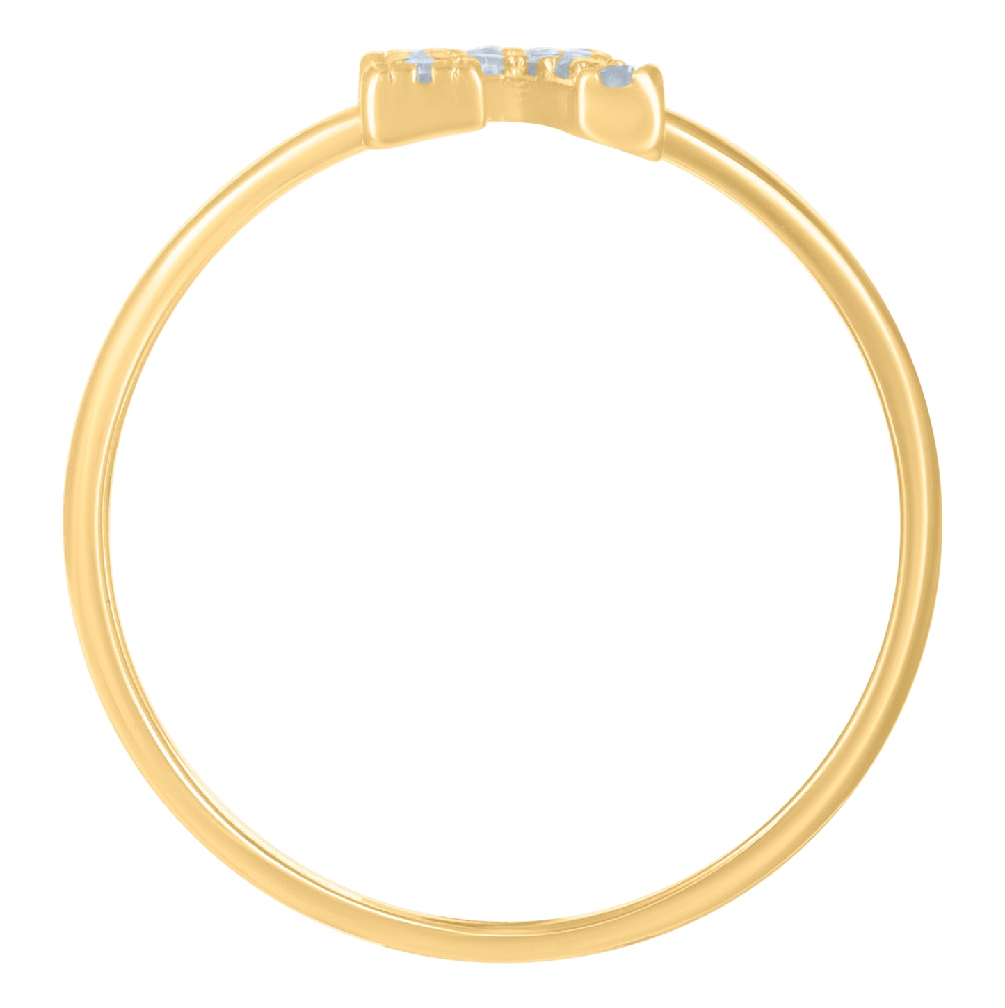 10K Yellow Gold Womens Cubic Zirconia Initial Alphabet Bridal Anniversary Engagement Wedding Ring