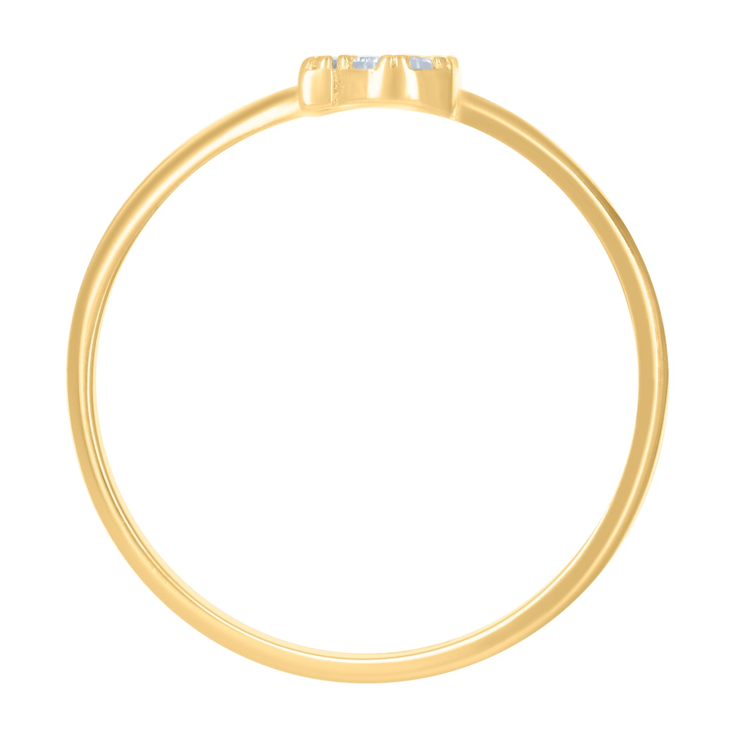 10K Yellow Gold Womens Cubic Zirconia Initial Alphabet Bridal Anniversary Engagement Wedding Ring