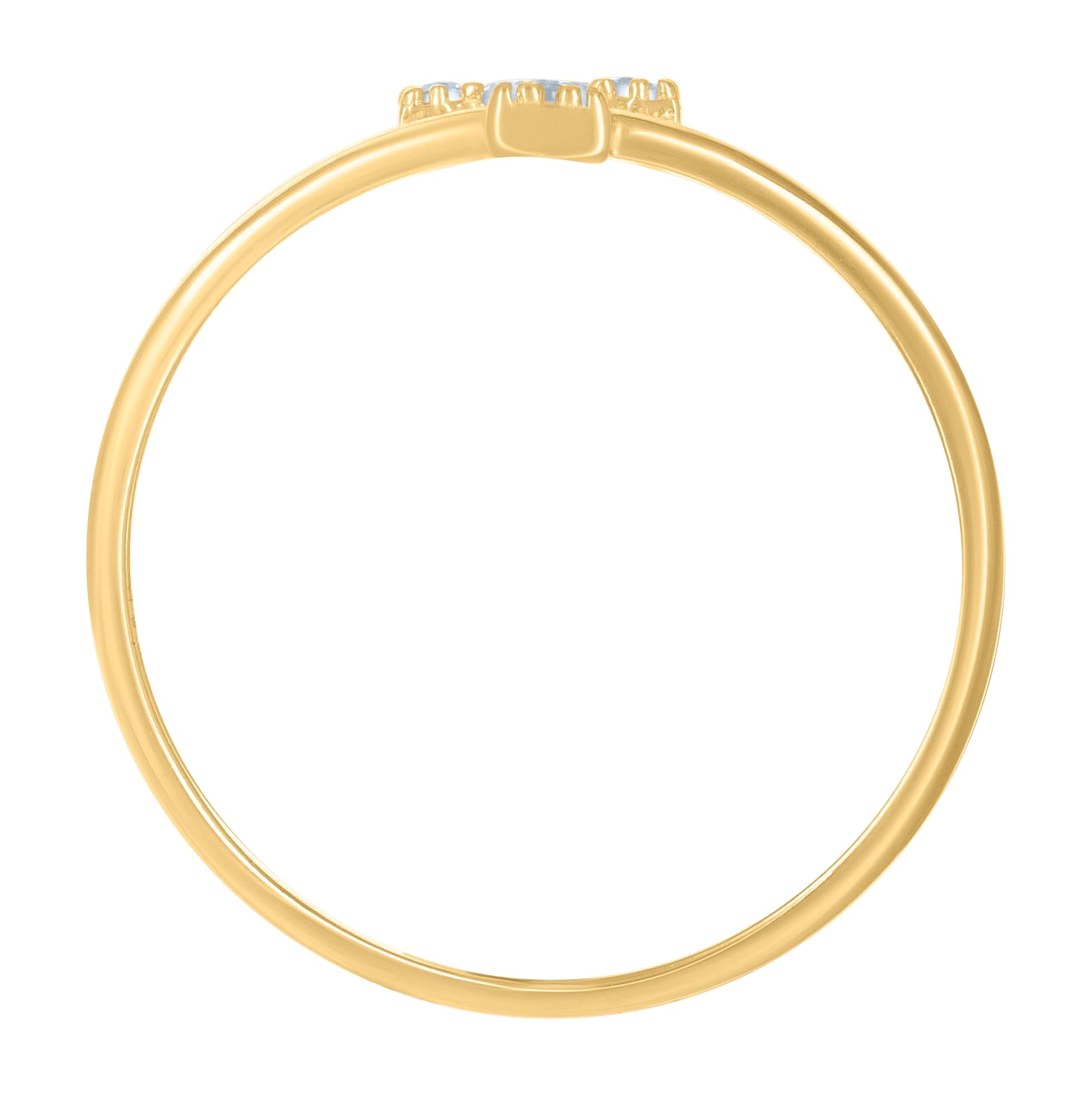 10K Yellow Gold Womens Cubic Zirconia Initial Alphabet Bridal Anniversary Engagement Wedding Ring