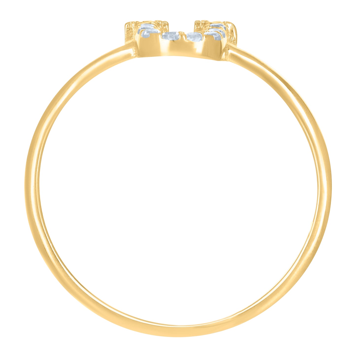 10K Yellow Gold Womens Cubic Zirconia Initial Alphabet Bridal Anniversary Engagement Wedding Ring