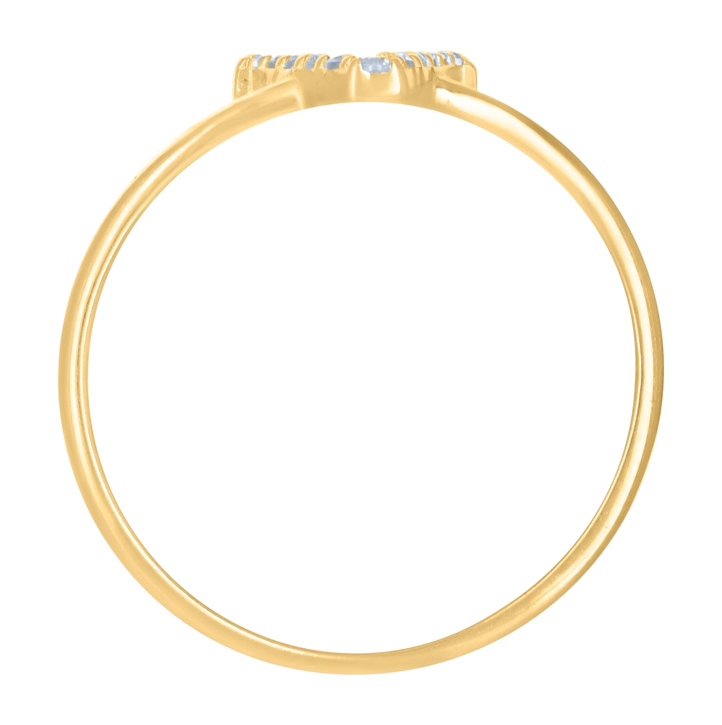 10K Yellow Gold Womens Cubic Zirconia Initial Alphabet Bridal Anniversary Engagement Wedding Ring