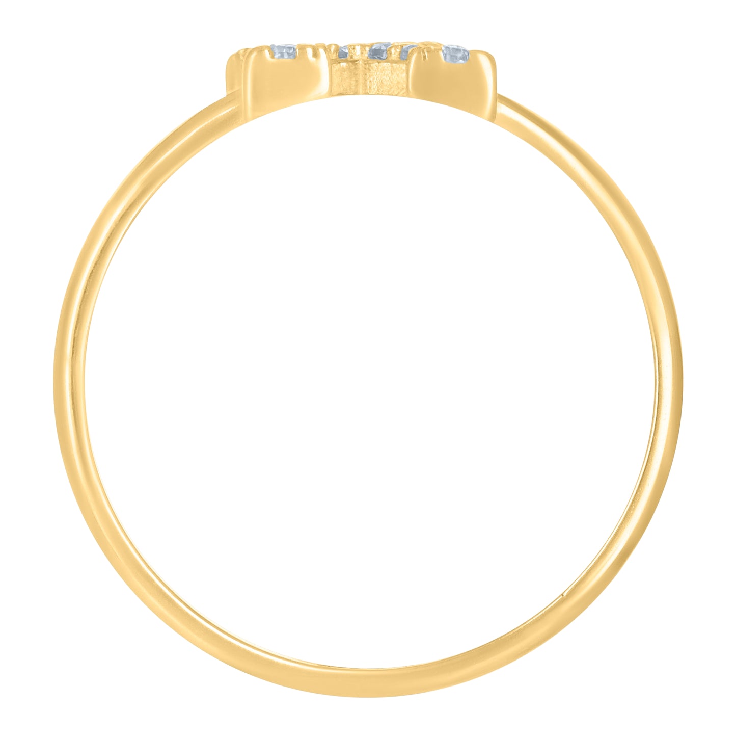 10K Yellow Gold Womens Cubic Zirconia Initial Alphabet Bridal Anniversary Engagement Wedding Ring