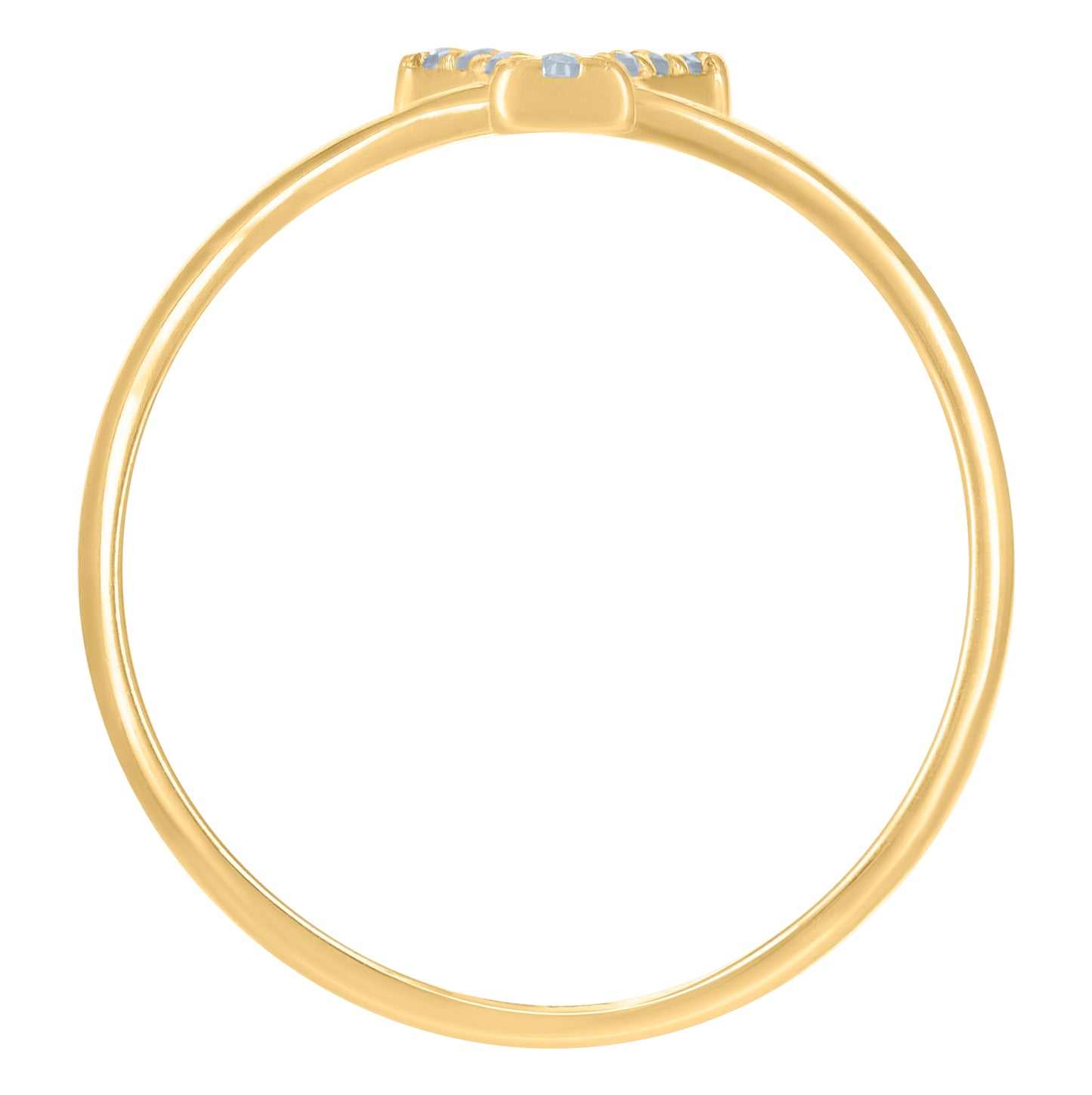 10K Yellow Gold Womens Cubic Zirconia Initial Alphabet Bridal Anniversary Engagement Wedding Ring