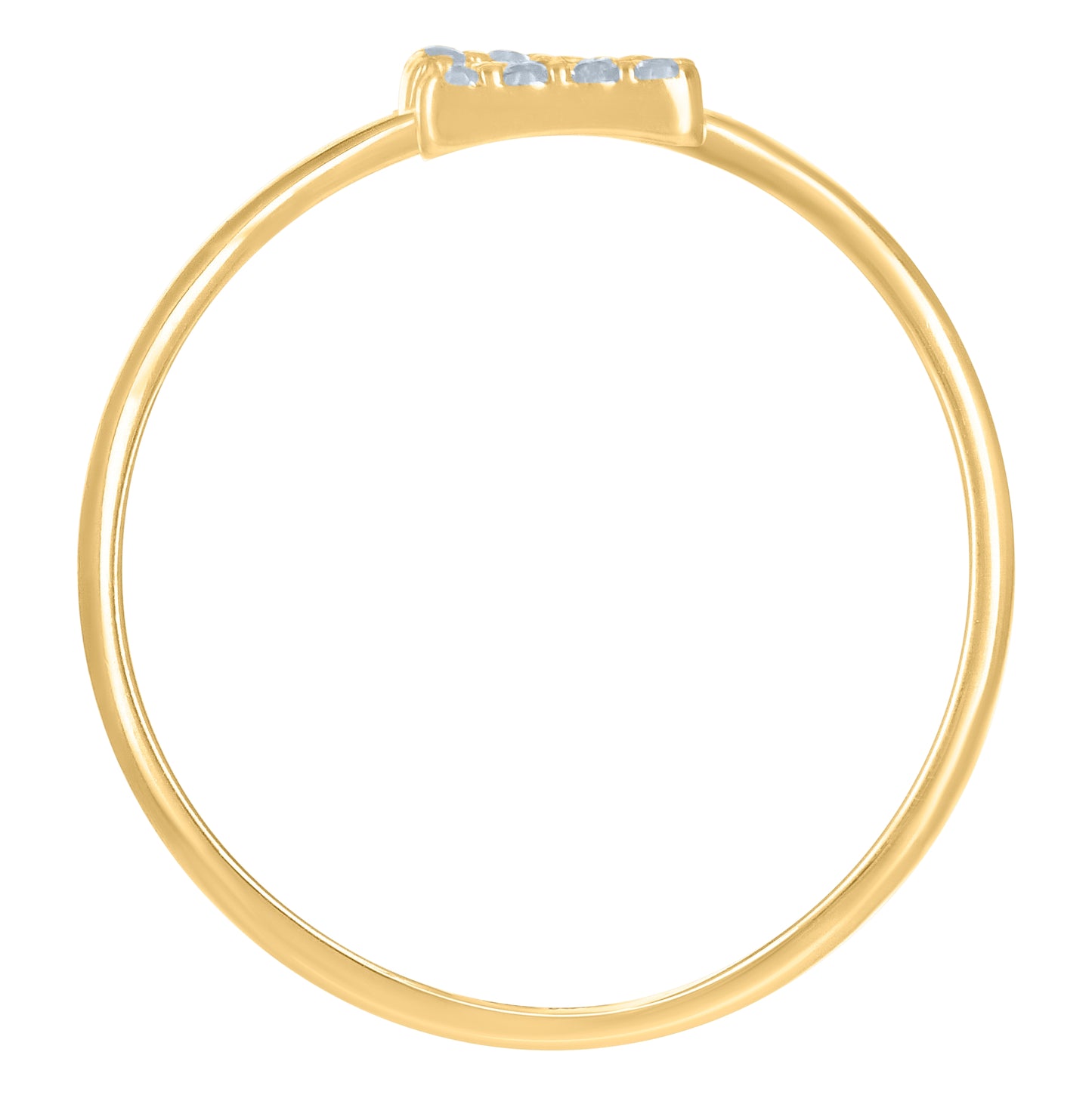 10K Yellow Gold Womens Cubic Zirconia Initial Alphabet Bridal Anniversary Engagement Wedding Ring