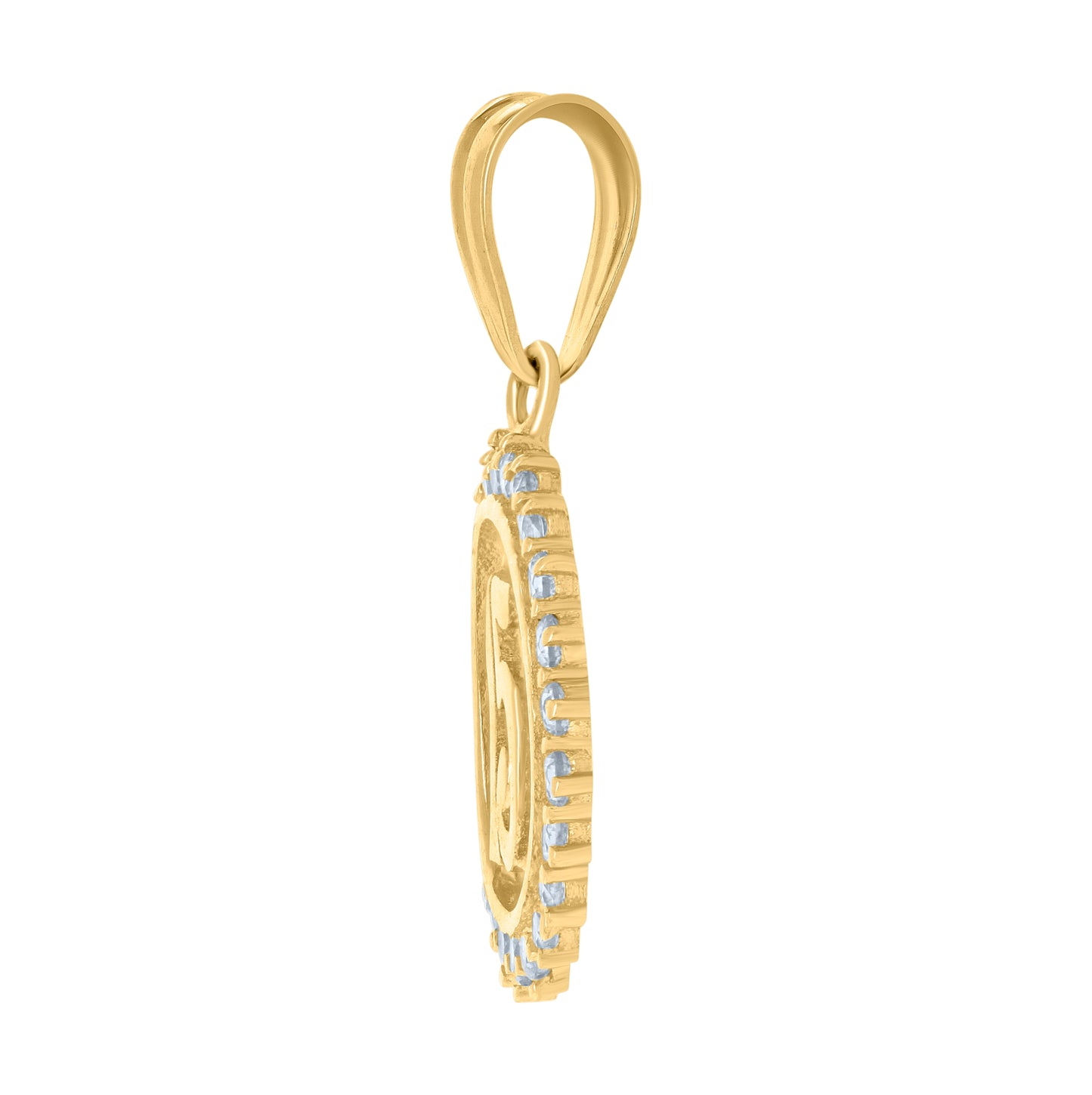 10K Yellow Gold Womens Cubic-Zirconia Anos 15 Quinceanera Charm Pendant