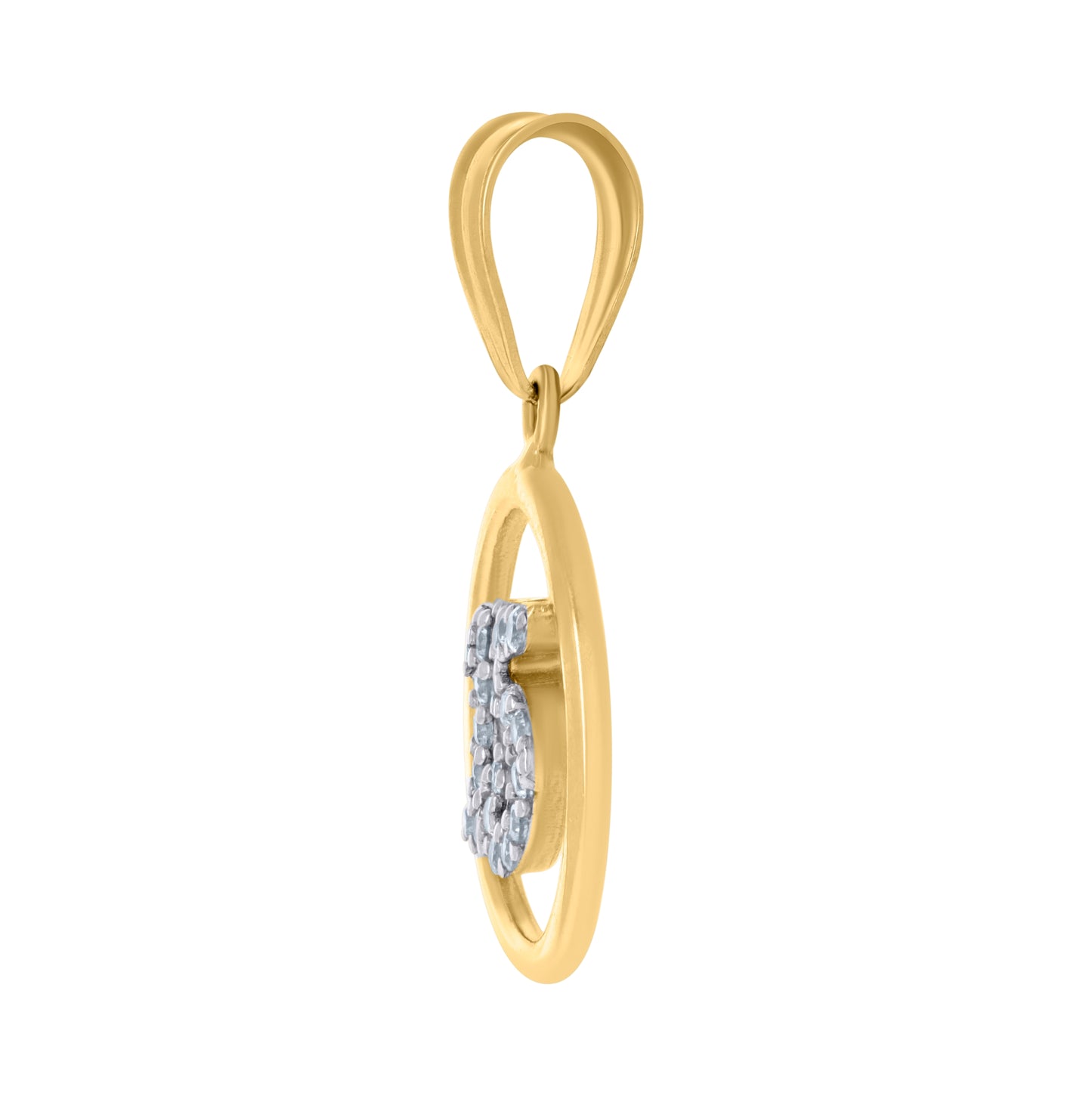 10K Two-tone Gold Womens Cubic-Zirconia Anos 15 Quinceanera Charm Pendant