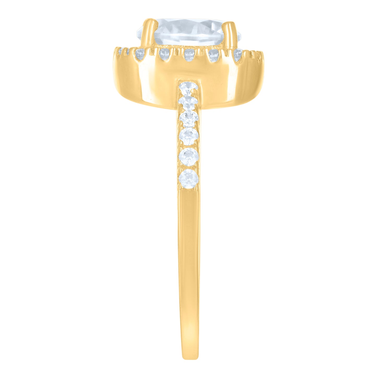 10K Yellow Gold Womens Cubic-Zirconia Fashion Ring