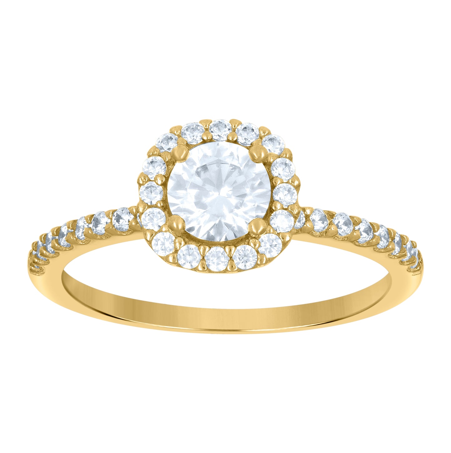 14K Yellow Gold Womens Cubic-Zirconia Heart Engagement Ring