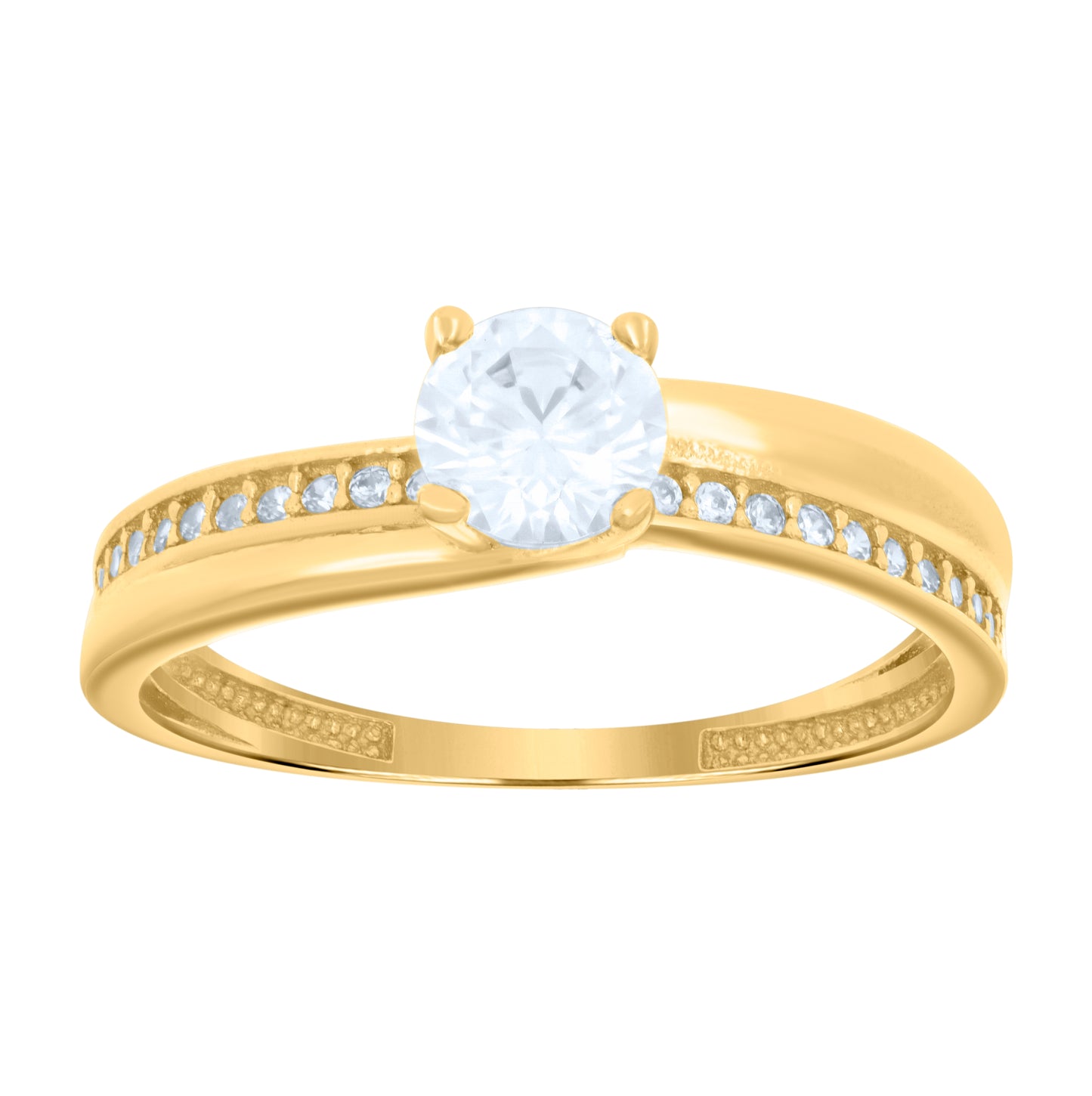 14K Yellow Gold Womens Cubic-Zirconia Duo Bridal Ring Set