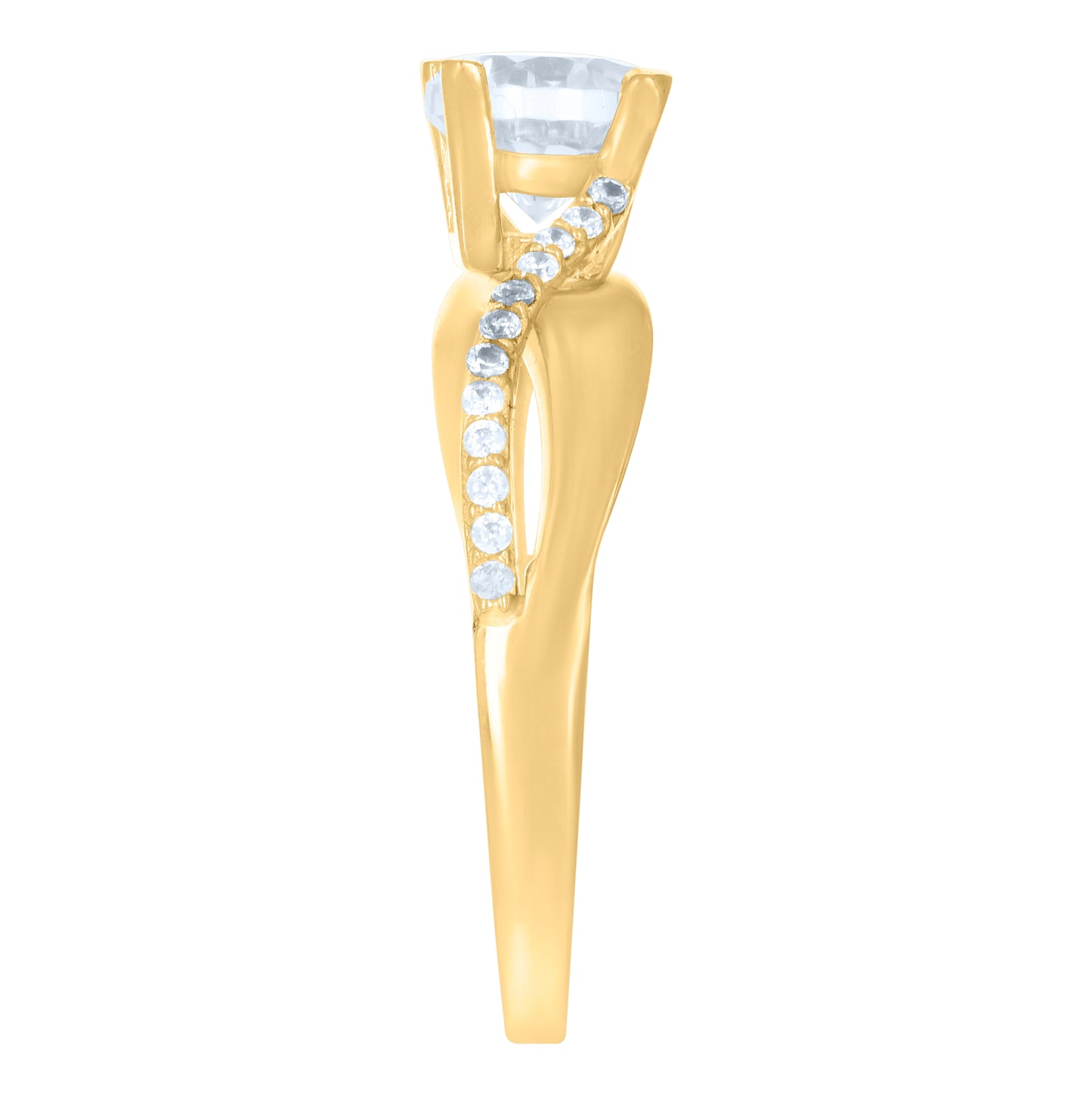 10K Yellow Gold Womens Cubic-Zirconia Fashion Ring