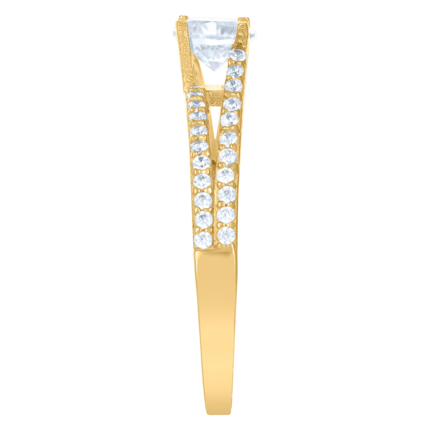 10K Yellow Gold Womens Cubic-Zirconia Fashion Ring
