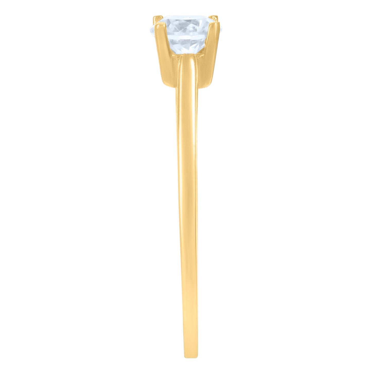 10K Yellow Gold Womens Cubic-Zirconia Fashion Ring