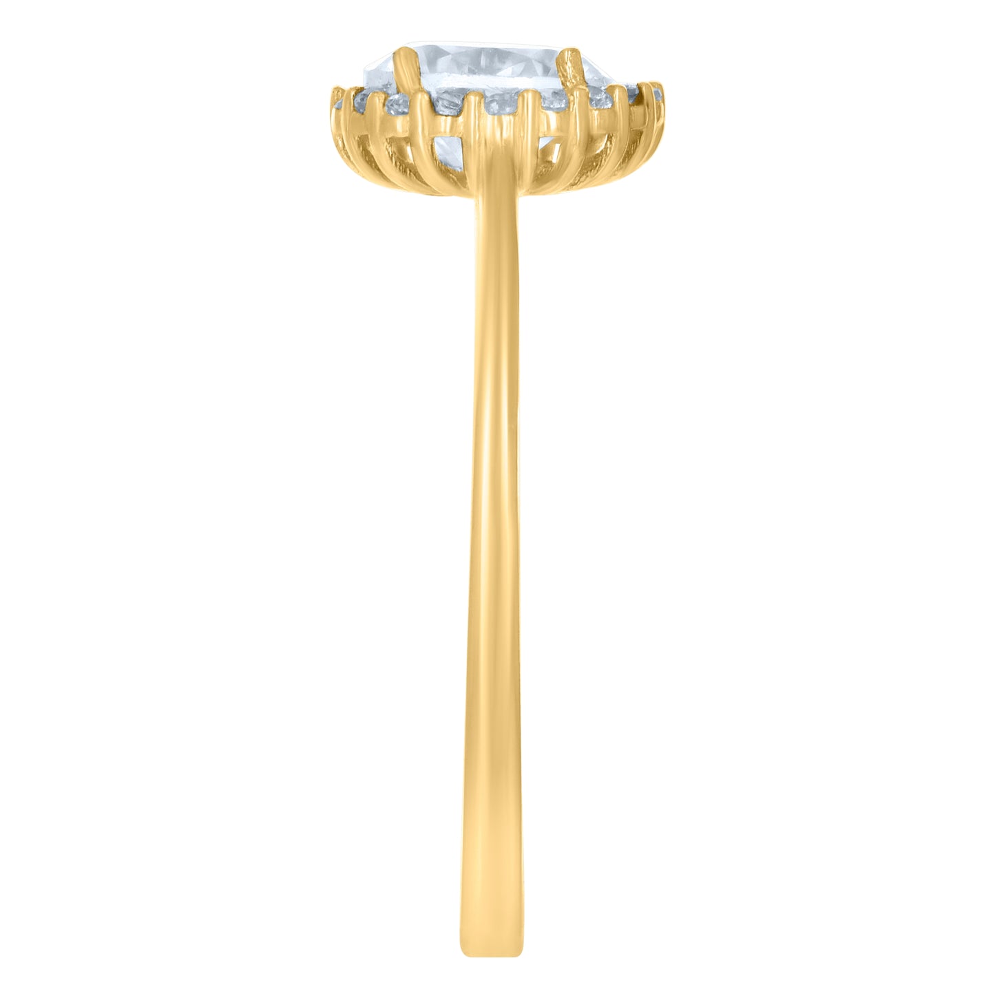 10K Yellow Gold Womens Cubic-Zirconia Engagement Ring
