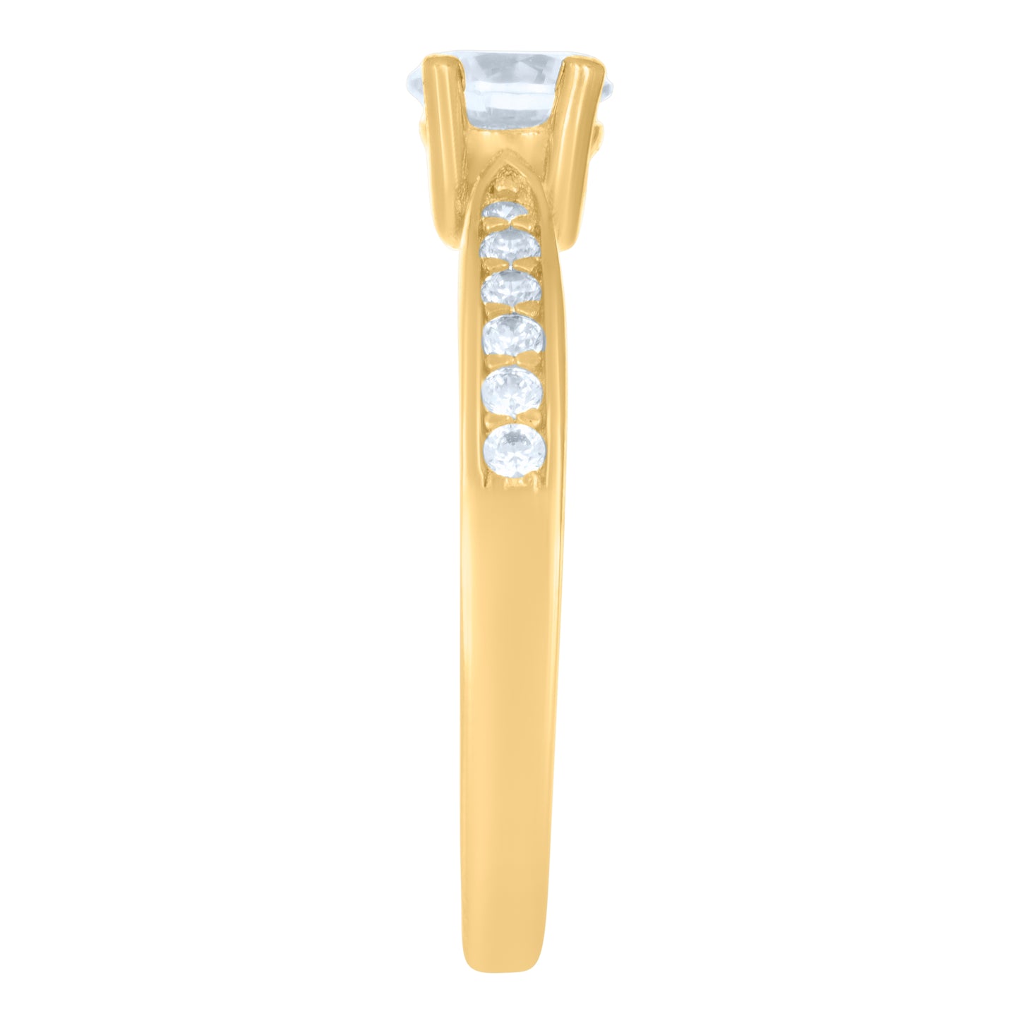 10K Yellow Gold Womens Cubic-Zirconia Engagement Ring