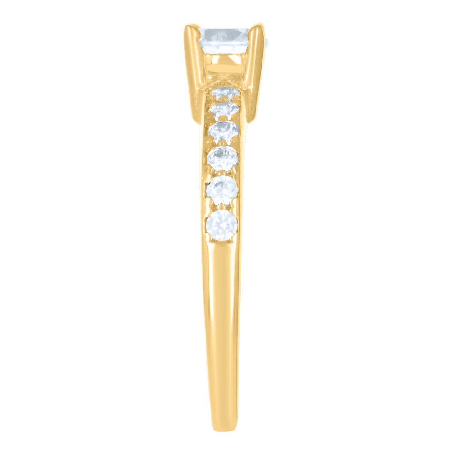 10K Yellow Gold Womens Cubic-Zirconia Engagement Ring