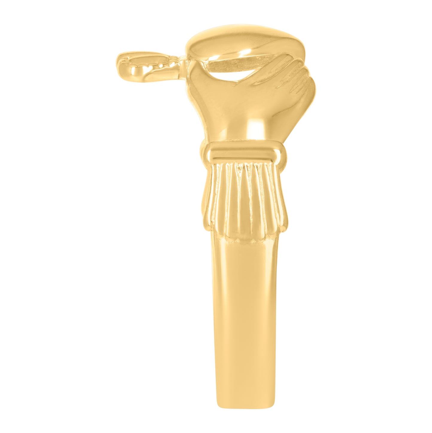 10K Yellow Gold Womens Heart Claddagh Ring