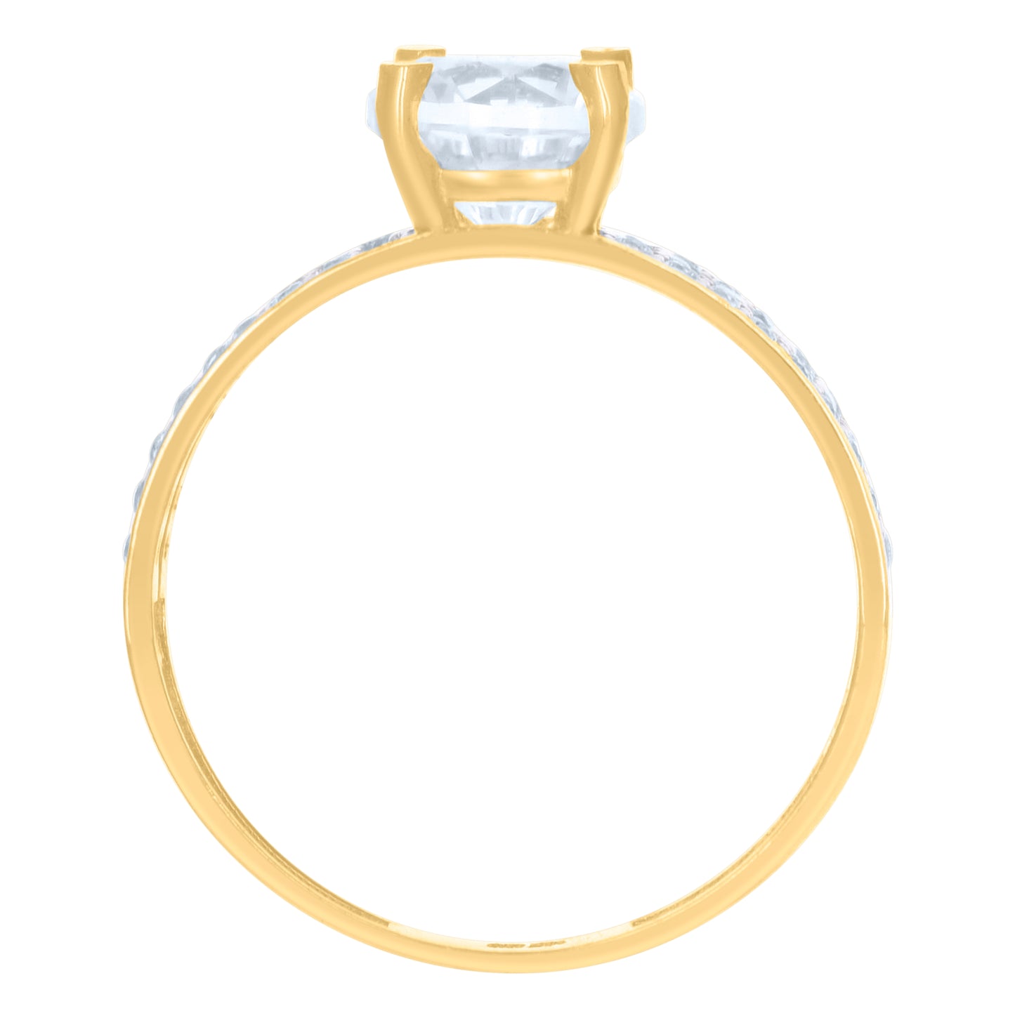10K Two-Tone Gold Womens Cubic-Zirconia Trio Ring Set