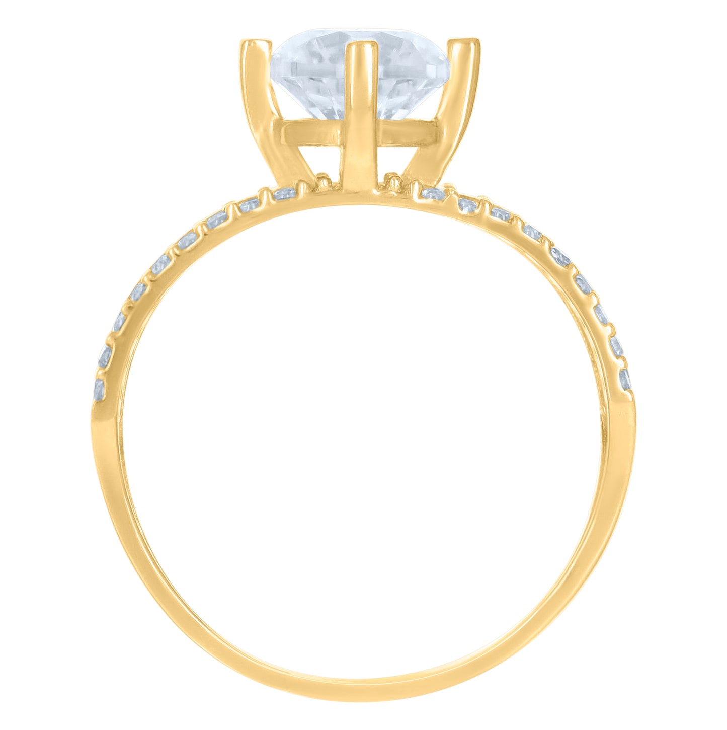 10K Yellow Gold Womens Cubic-Zirconia Duo Bridal Ring Set Ring