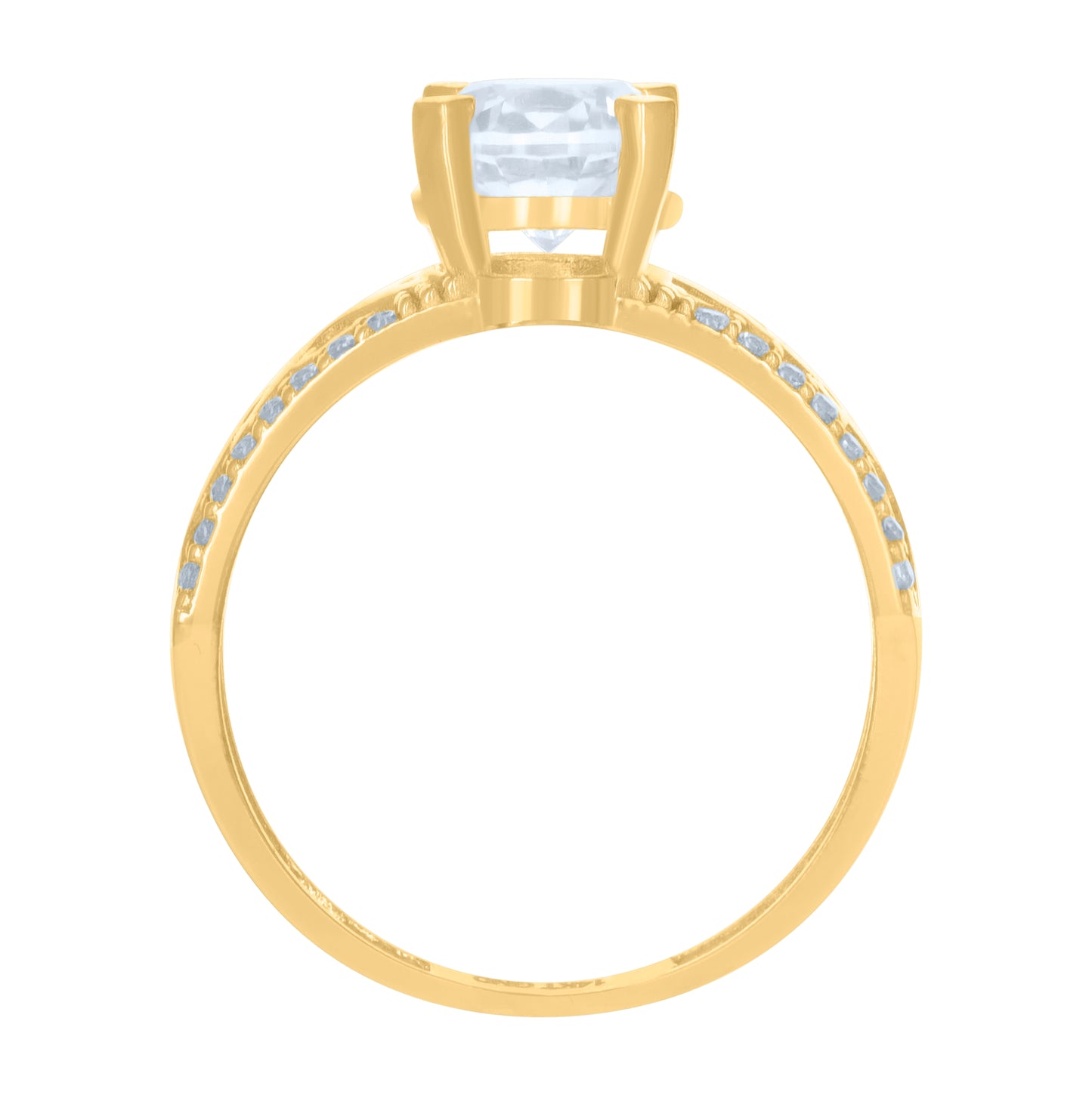 10K Yellow Gold Womens Cubic-Zirconia Infinity Duo Bridal Ring Set Ring