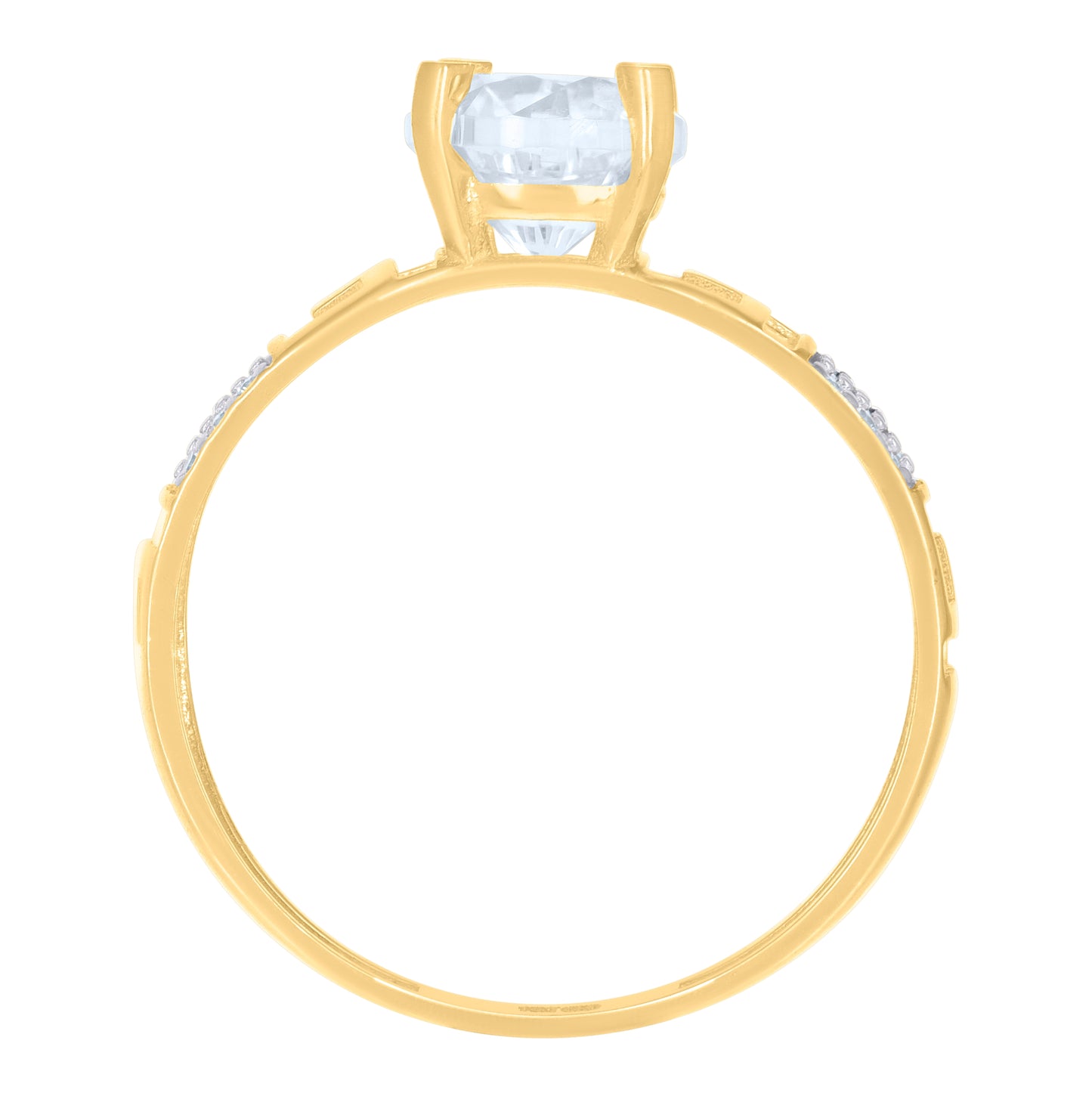 10K Two-Tone Gold Womens Cubic-Zirconia Duo Bridal Ring Set Ring