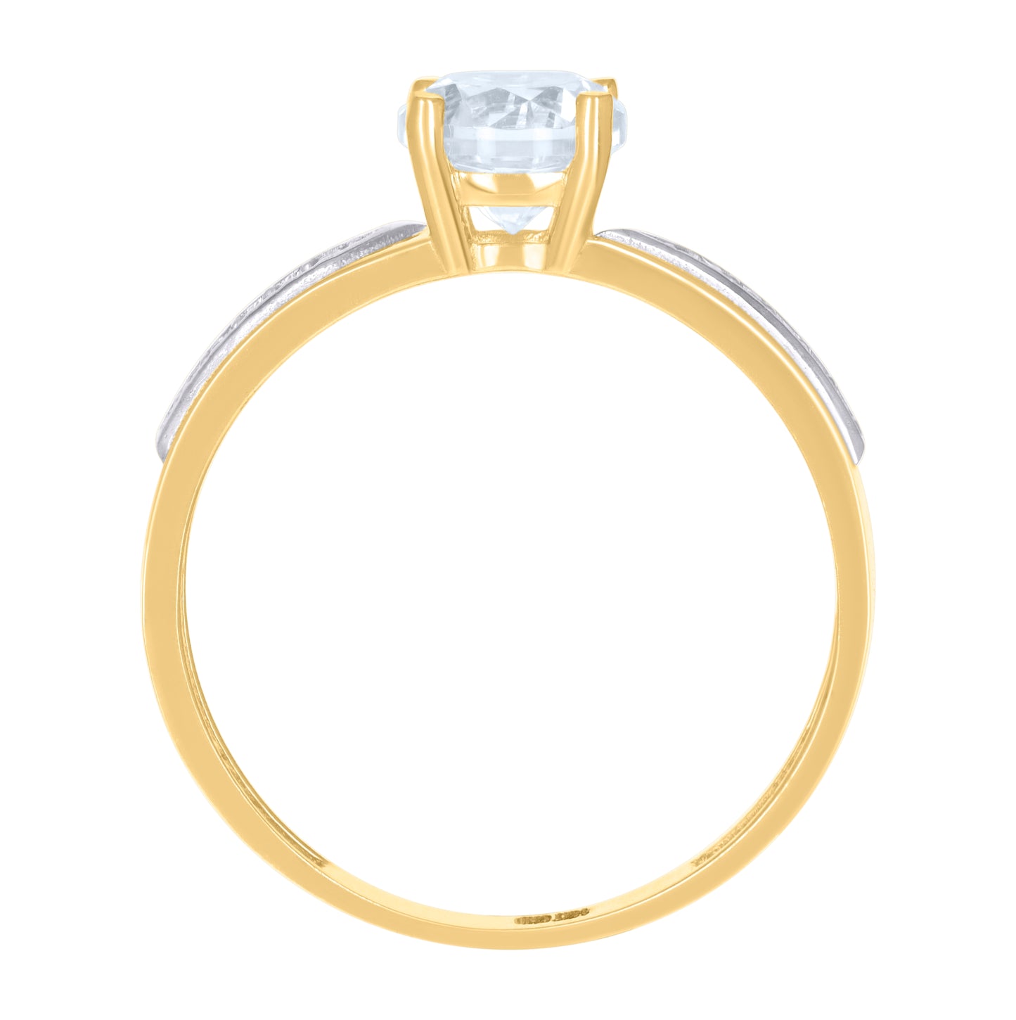 10K Two-Tone Gold Womens Cubic-Zirconia Duo Bridal Ring Set Ring