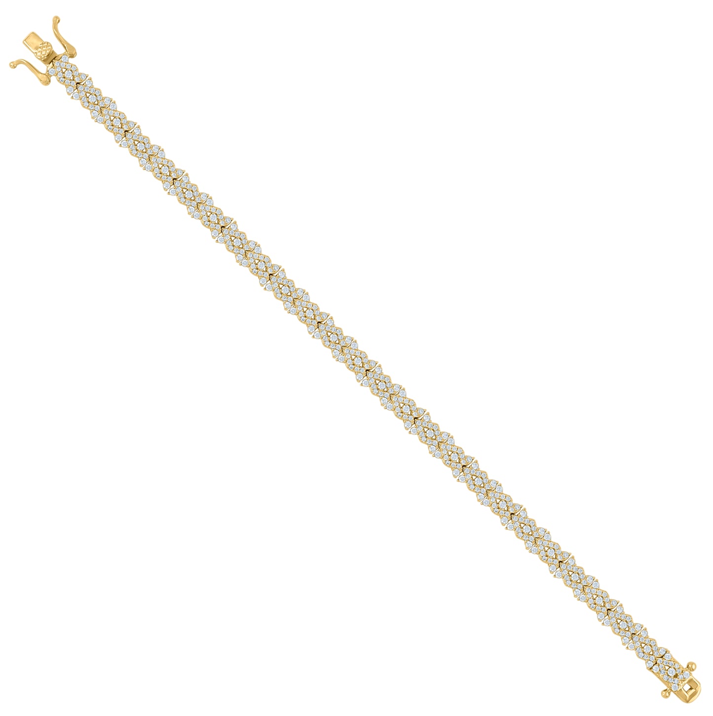Sterling Silver Womens Cubic-Zirconia Fashion Link Bracelet Size 7 Inches