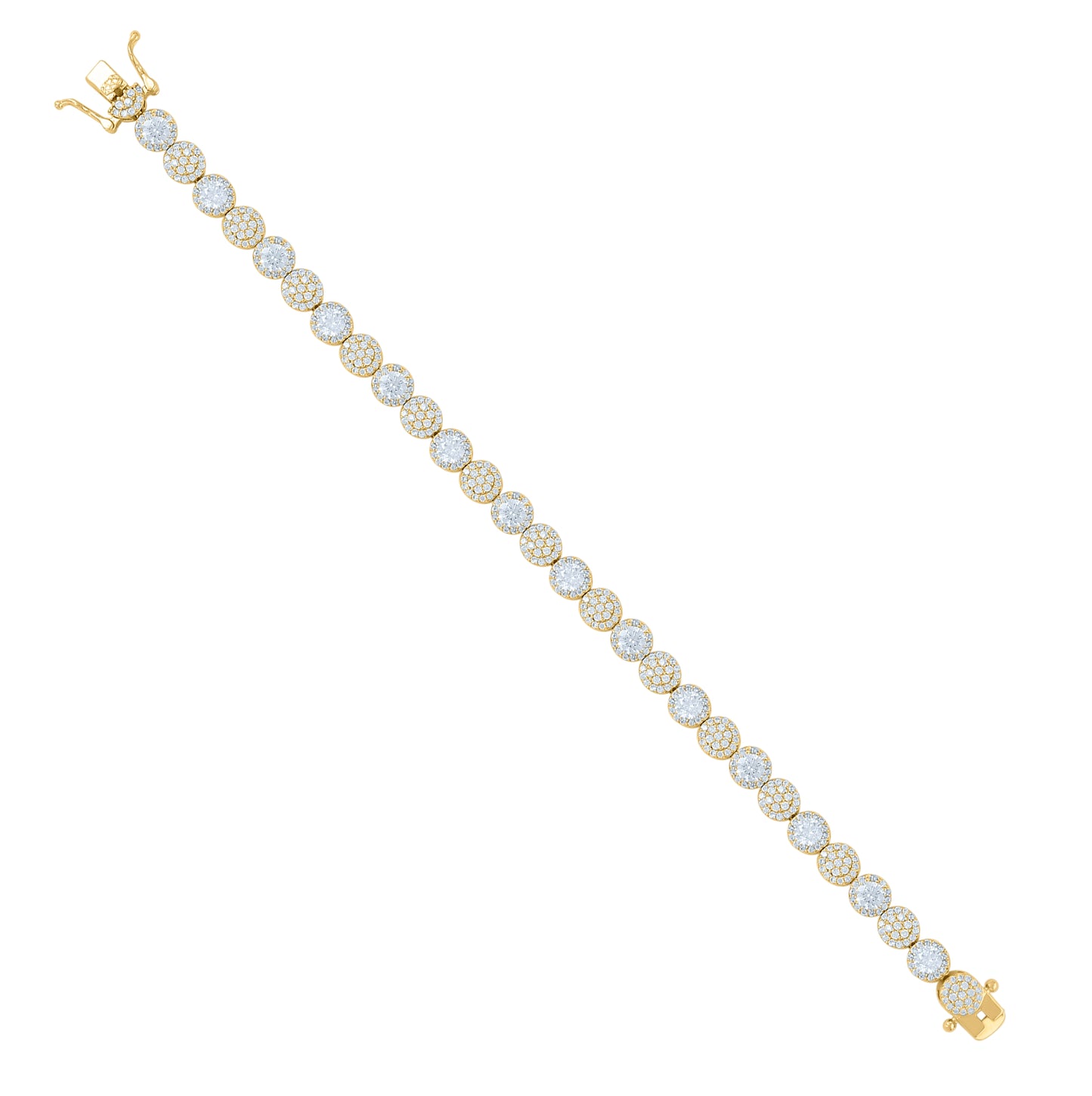 Sterling Silver Womens Cubic-Zirconia Fashion Link Bracelet Size 7 Inches