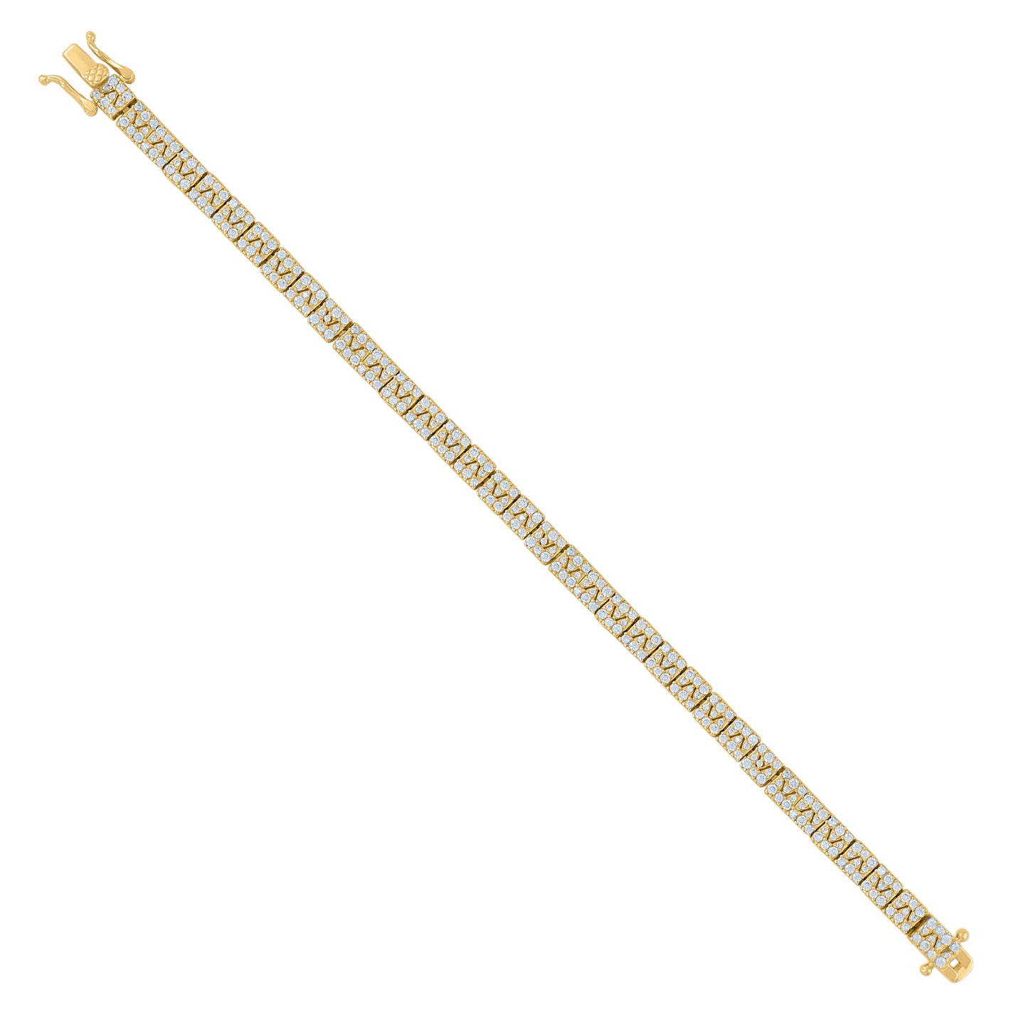 Sterling Silver Womens Cubic-Zirconia Fashion Link Bracelet Size 7 Inches