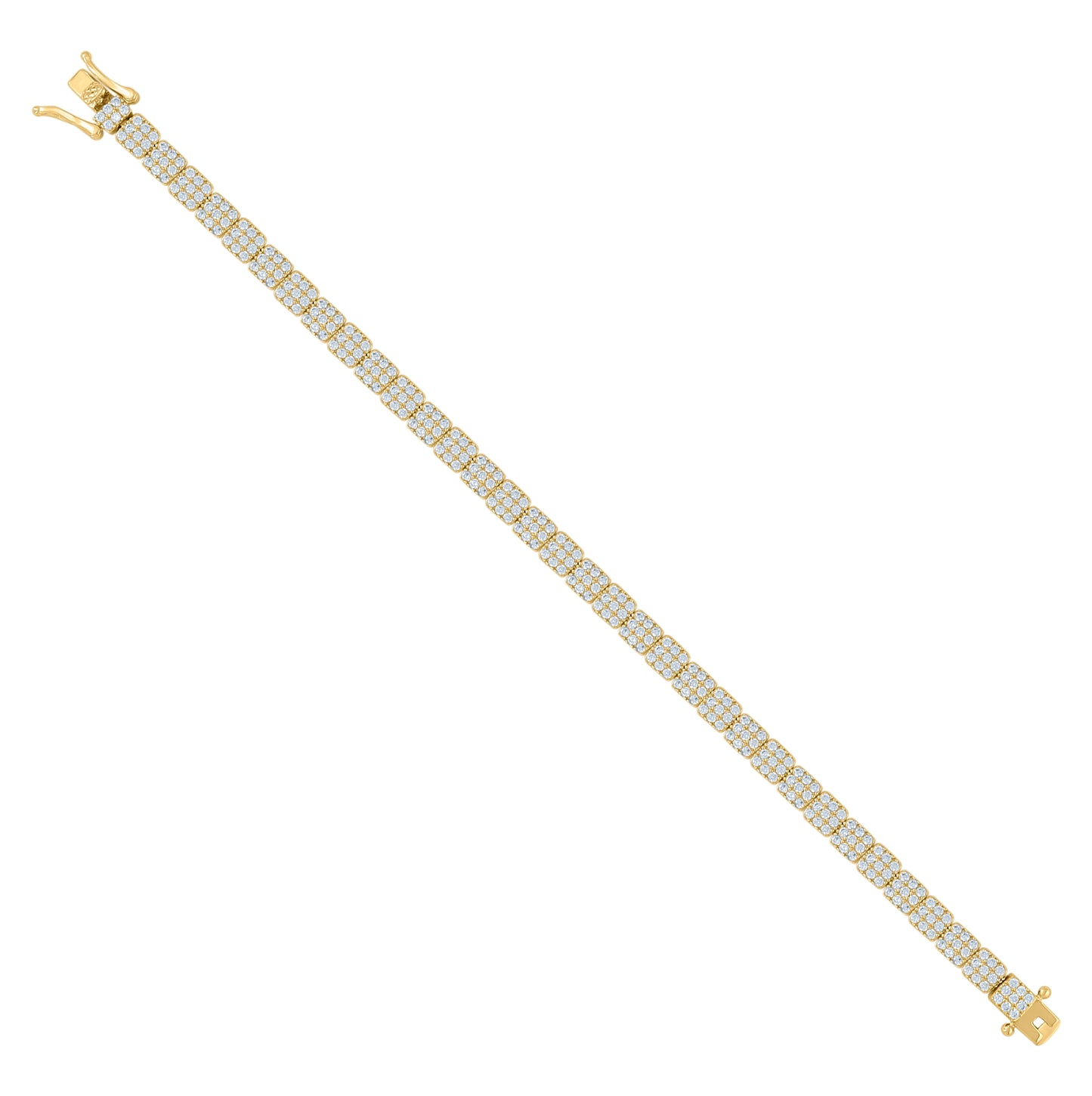 Sterling Silver Womens Cubic-Zirconia Fashion Link Bracelet Size 7 Inches