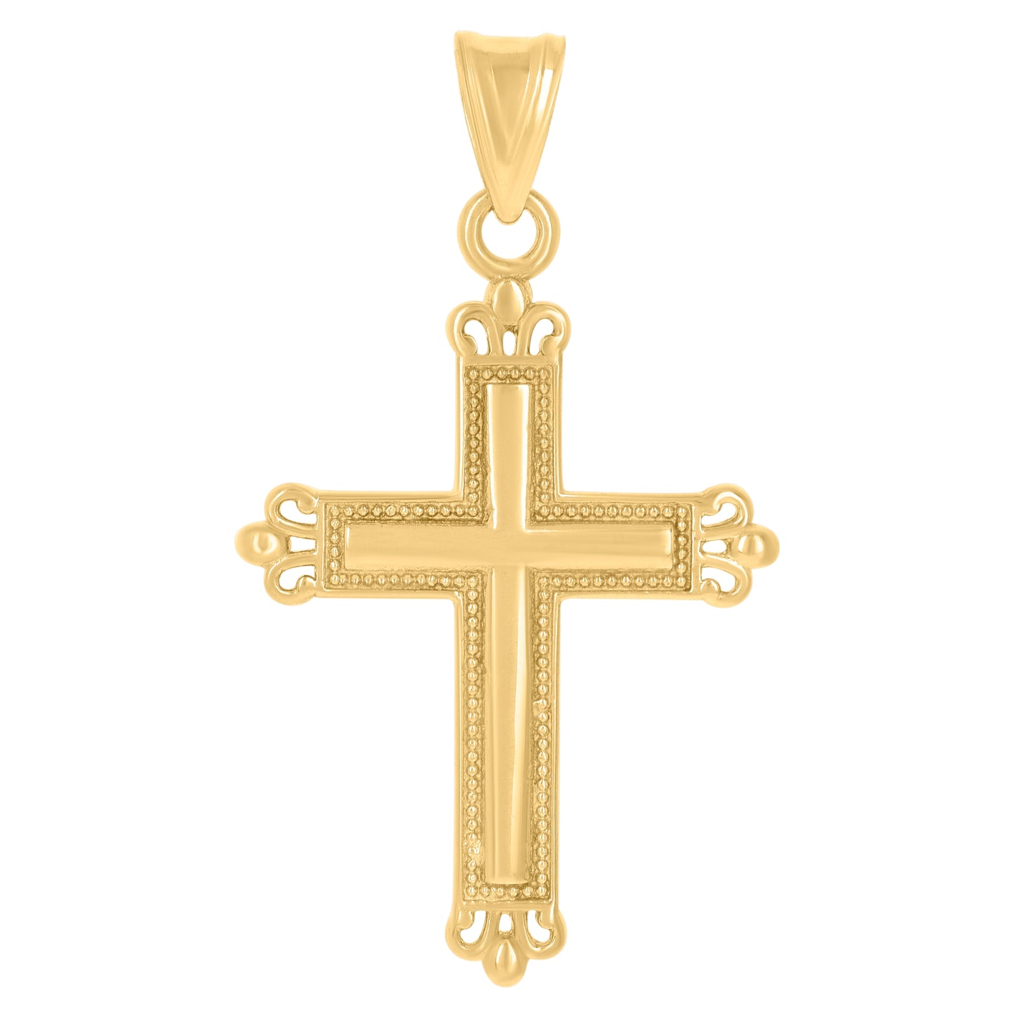 10K Yellow Gold Womens Cross Religious Charm Pendant