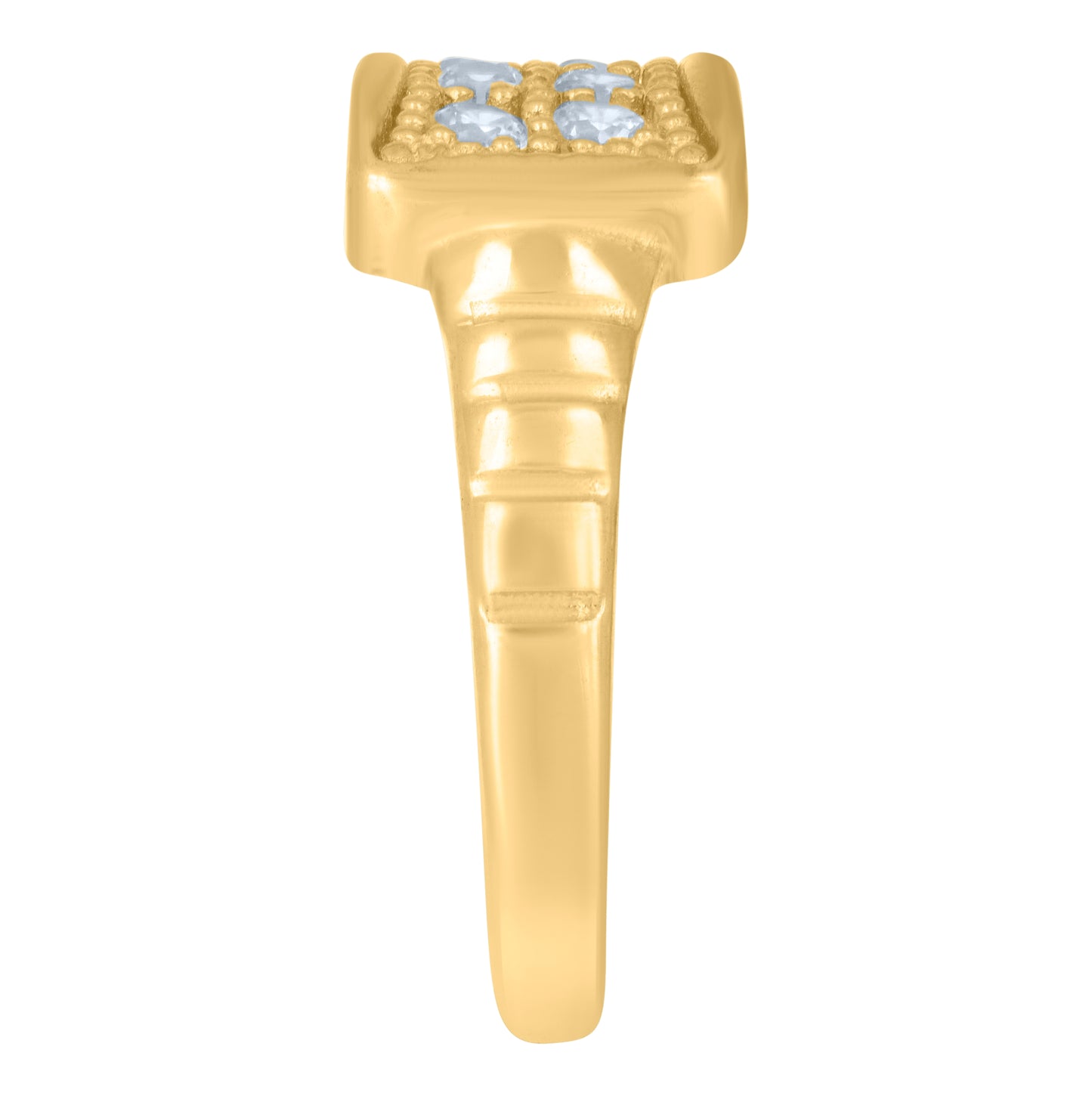 10K Yellow Gold Womens Cubic-Zirconia Fashion Ring