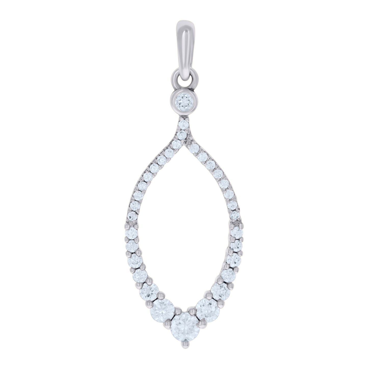 Sterling Silver Womens Cubic-Zirconia Fashion Charm Pendant