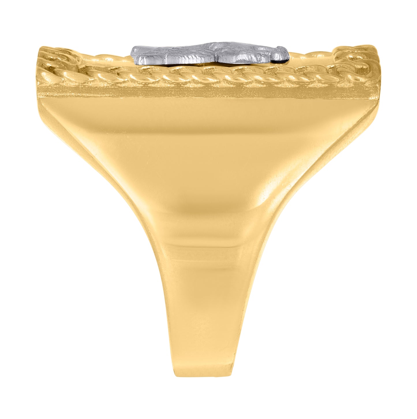 10K Two-Tone Gold Mens Eagle Bird Wildlife Ring
