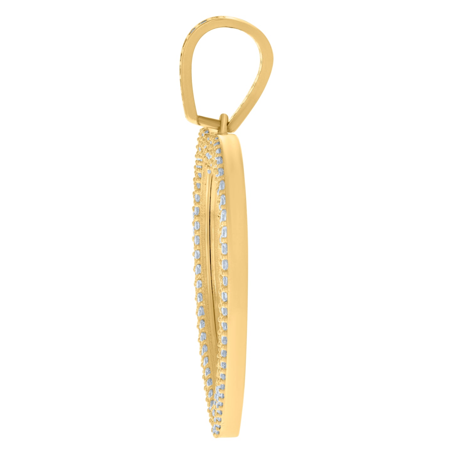 10K Yellow Gold Womens Cubic-Zirconia Heart Photo Frame Charm Pendant