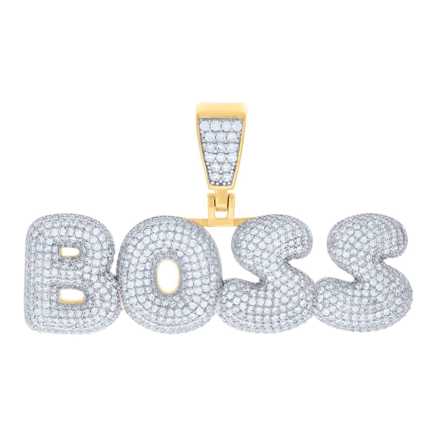 Sterling Silver Yellow-Tone Mens BOSS Fashion Charm Pendant