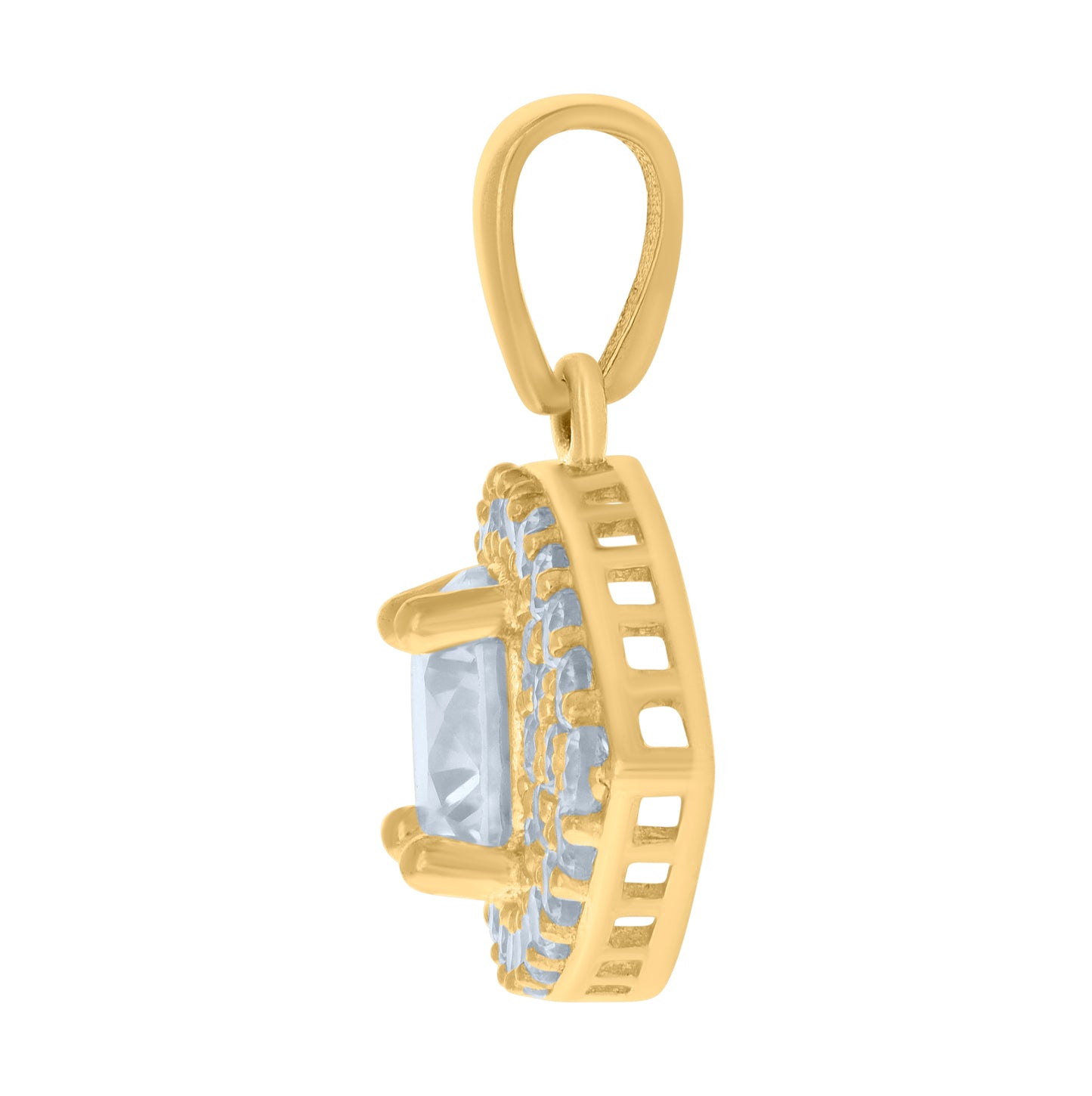 10K Yellow Gold Womens Cubic-Zirconia Evil Eye Good Luck Charm Pendant