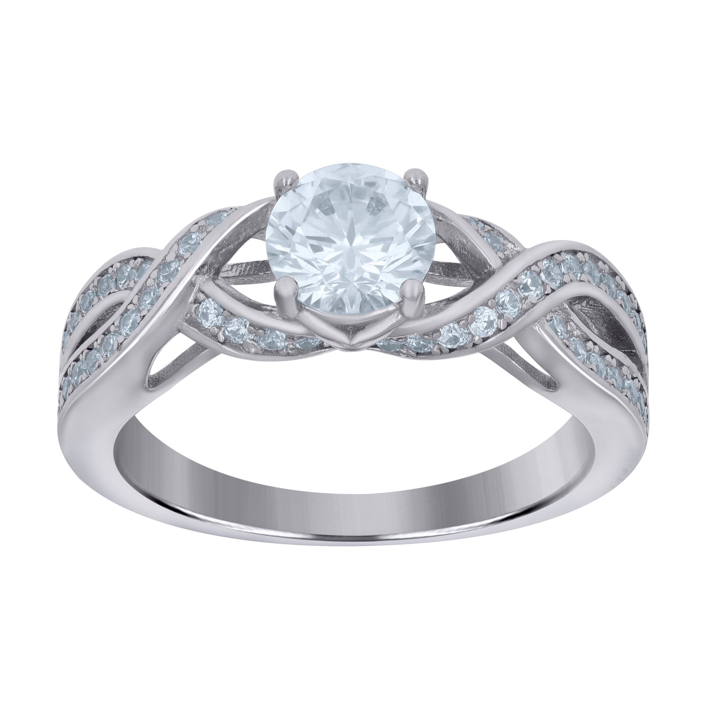 Sterling Silver Women's Cubic-Zirconia Bridal Anniversary Engagement Wedding Ring