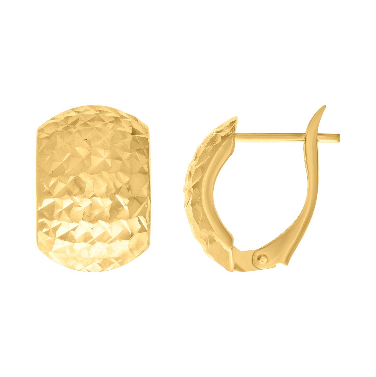 14K Yellow Gold Womens Fashion Latch Back Earrings