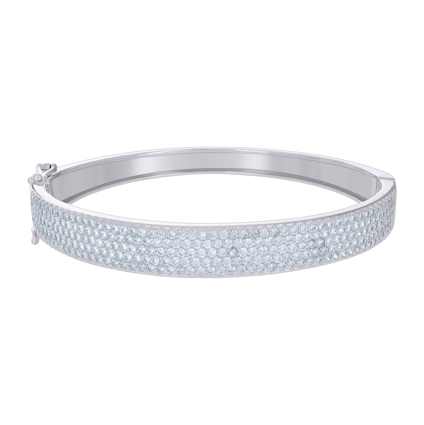 Sterling Silver Womens Cubic-Zirconia Fashion Bangle