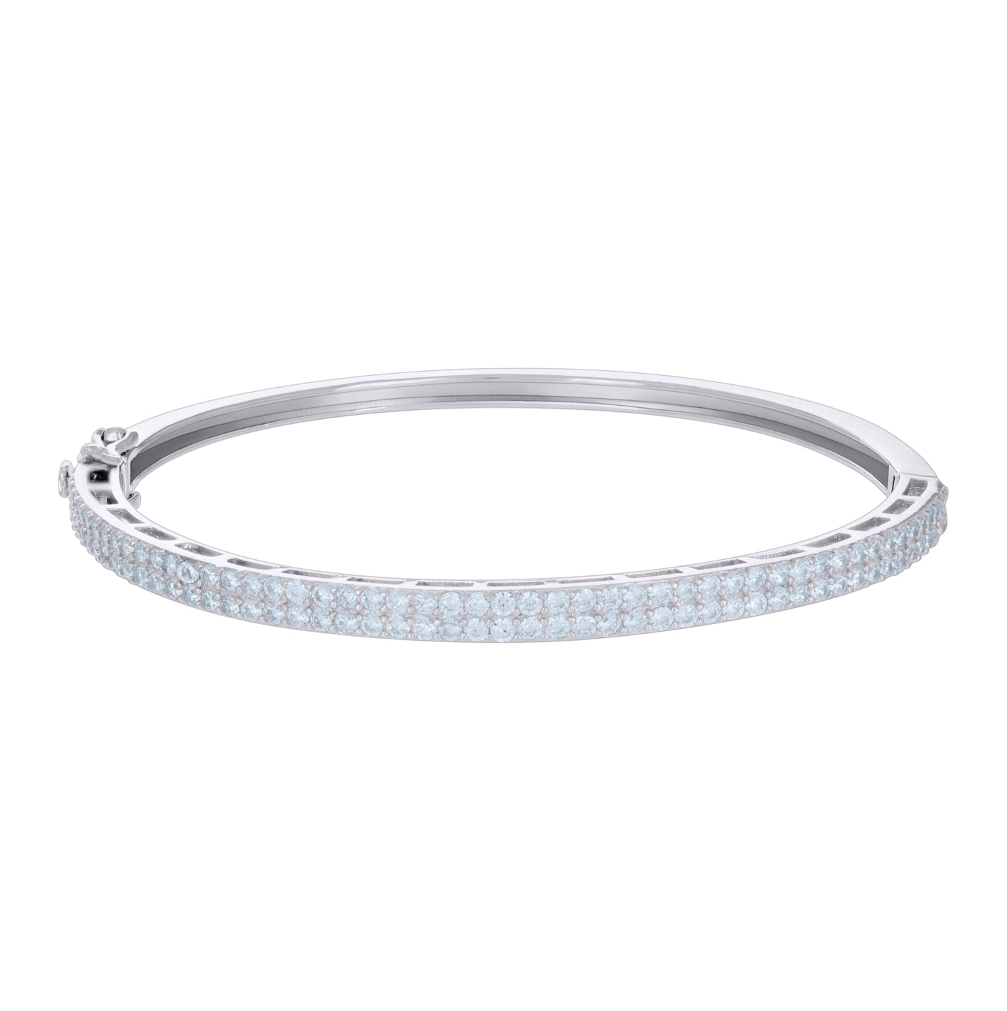 Sterling Silver Womens Cubic-Zirconia Fashion Bangle